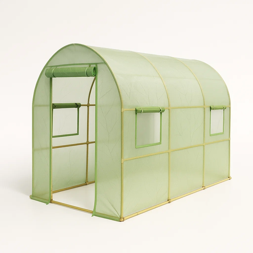 Gewächshaus PVC Folie Gewölbt Stahl Grün 200x100x150 cm-livzexa