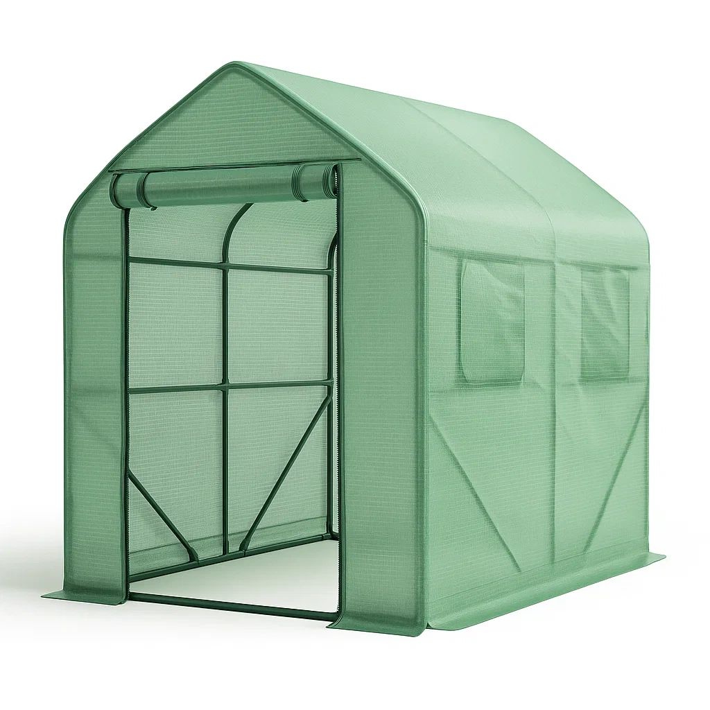 Gartengewächshaus Zelt Metallrahmen Polyethylen Grün 143x73x195 cm-livzexa