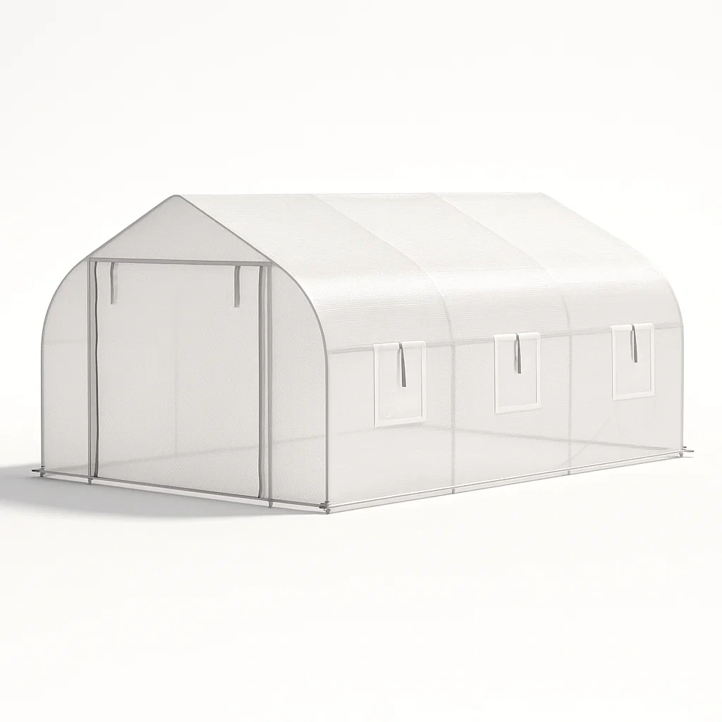 Gewächshaus PE 300x200x200cm mit Stahlrahmen und Reißverschluss-livzexa