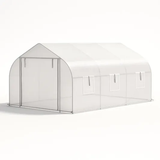 Gewächshaus PE 300x200x200cm mit Stahlrahmen und Reißverschluss-livzexa