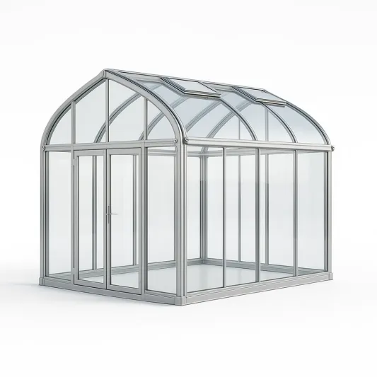 Gewächshaus Aluminium Glas Silber-livzexa