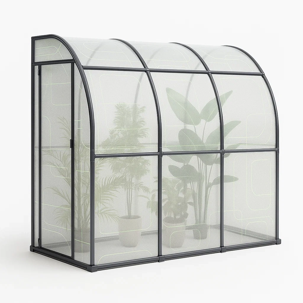 Gewächshaus Aluminium Polycarbonat Schwarz 200x100x210 cm-livzexa