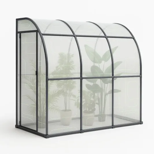 Gewächshaus Aluminium Polycarbonat Schwarz 200x100x210 cm-livzexa