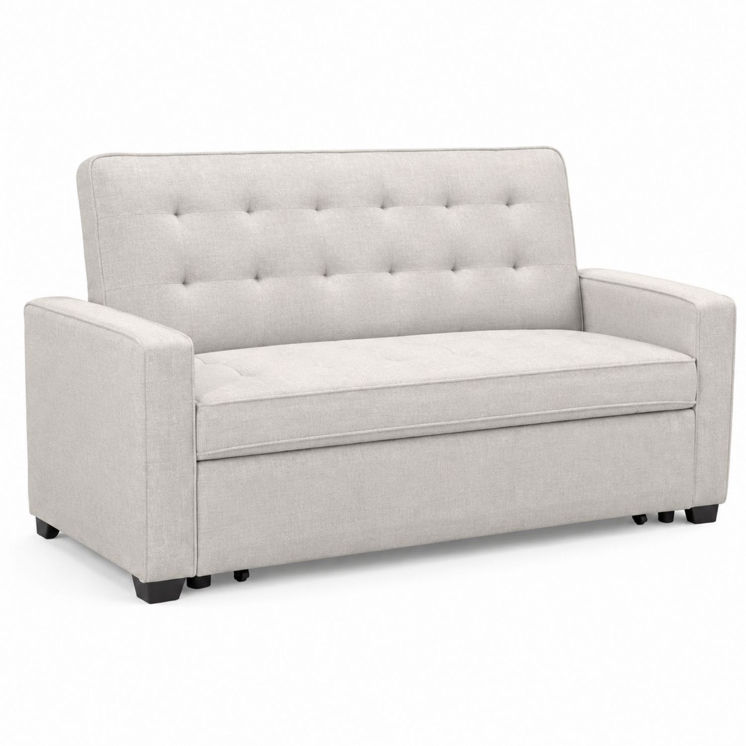 2-Sitzer Sofa aus Polyester mit Holzrahmen Beige