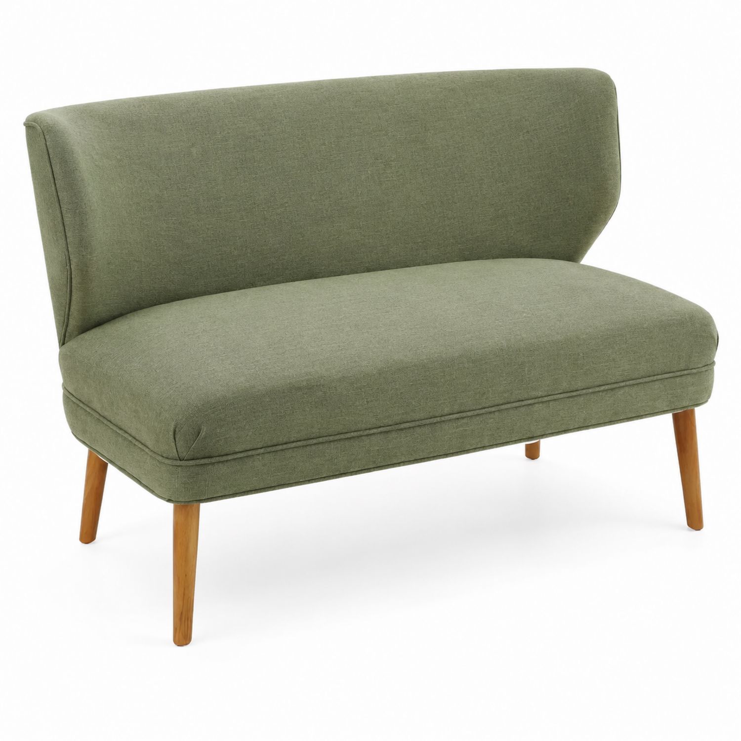 Zweisitzer Sofa Grün Stoff Eichenholz 120cm