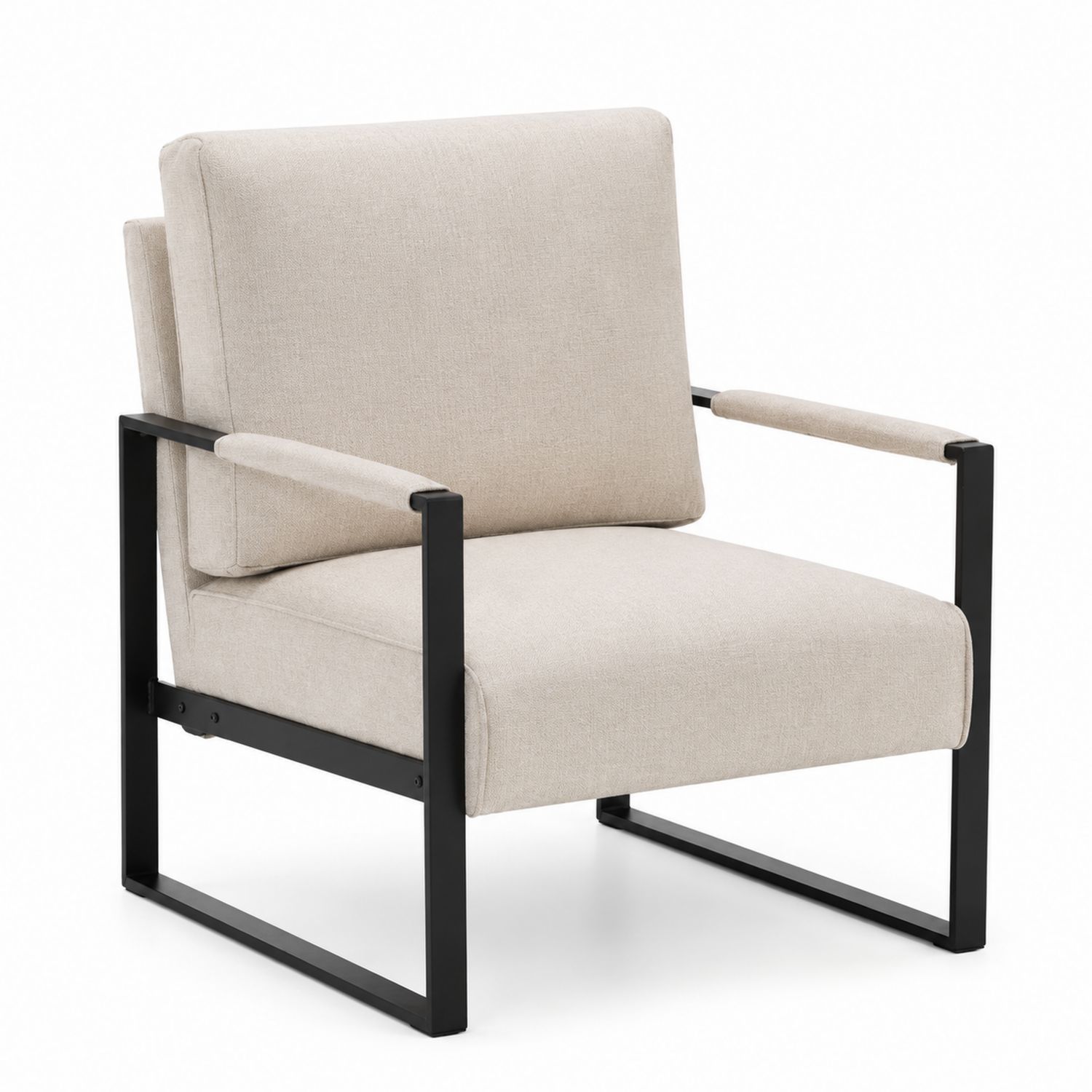 Sessel mit Metallrahmen Beige