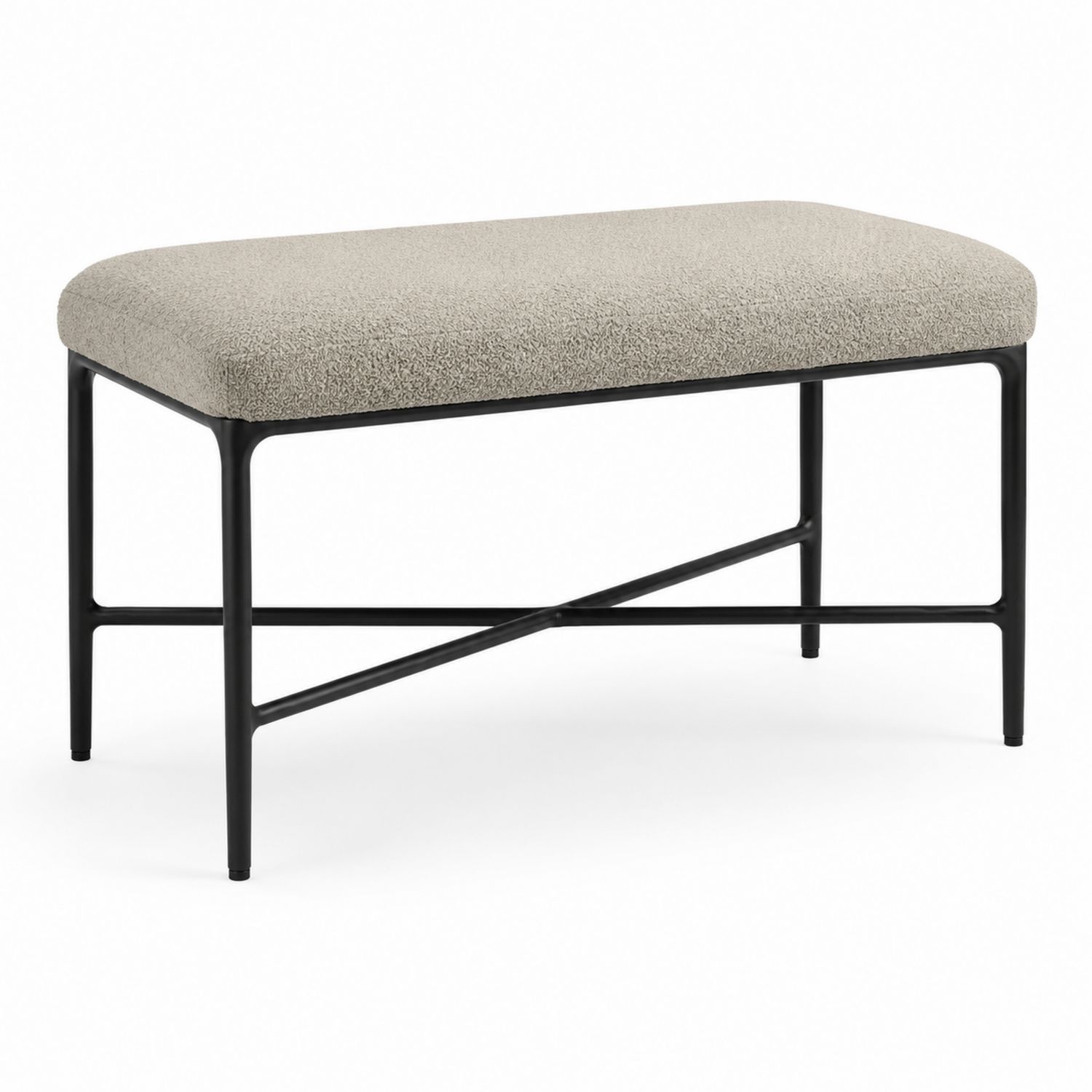Bank Stoffbezug Stahlgestell Beige