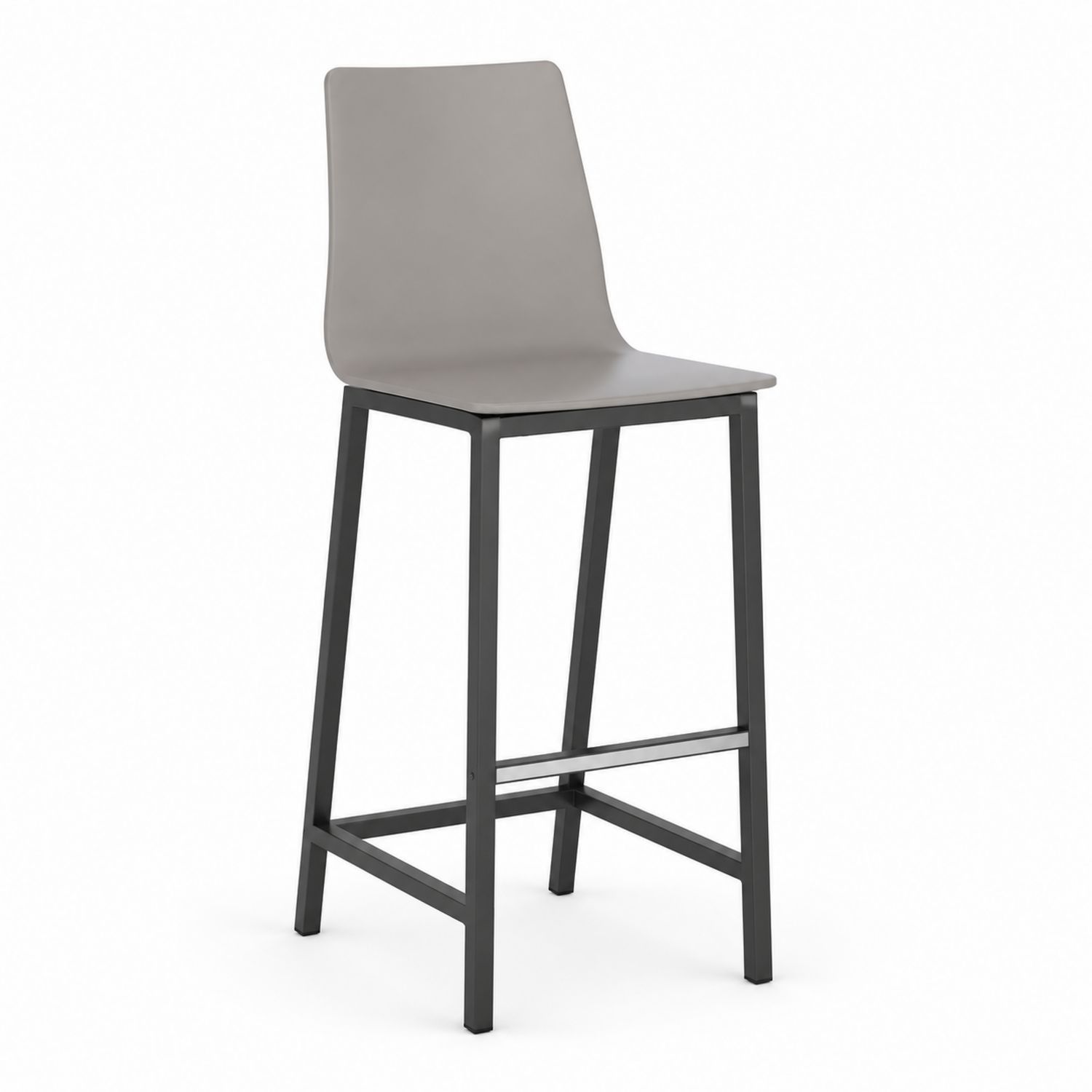 Barhocker mit Stahlrahmen und Polypropylensitz Grau