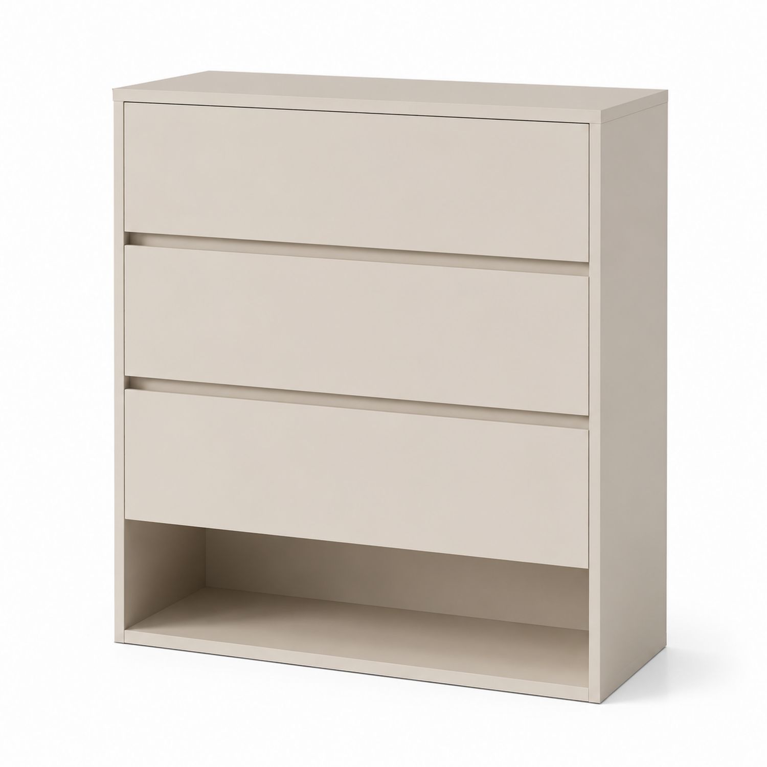 Kommode aus Holzfaserplatte mit 3 Schubladen Creme