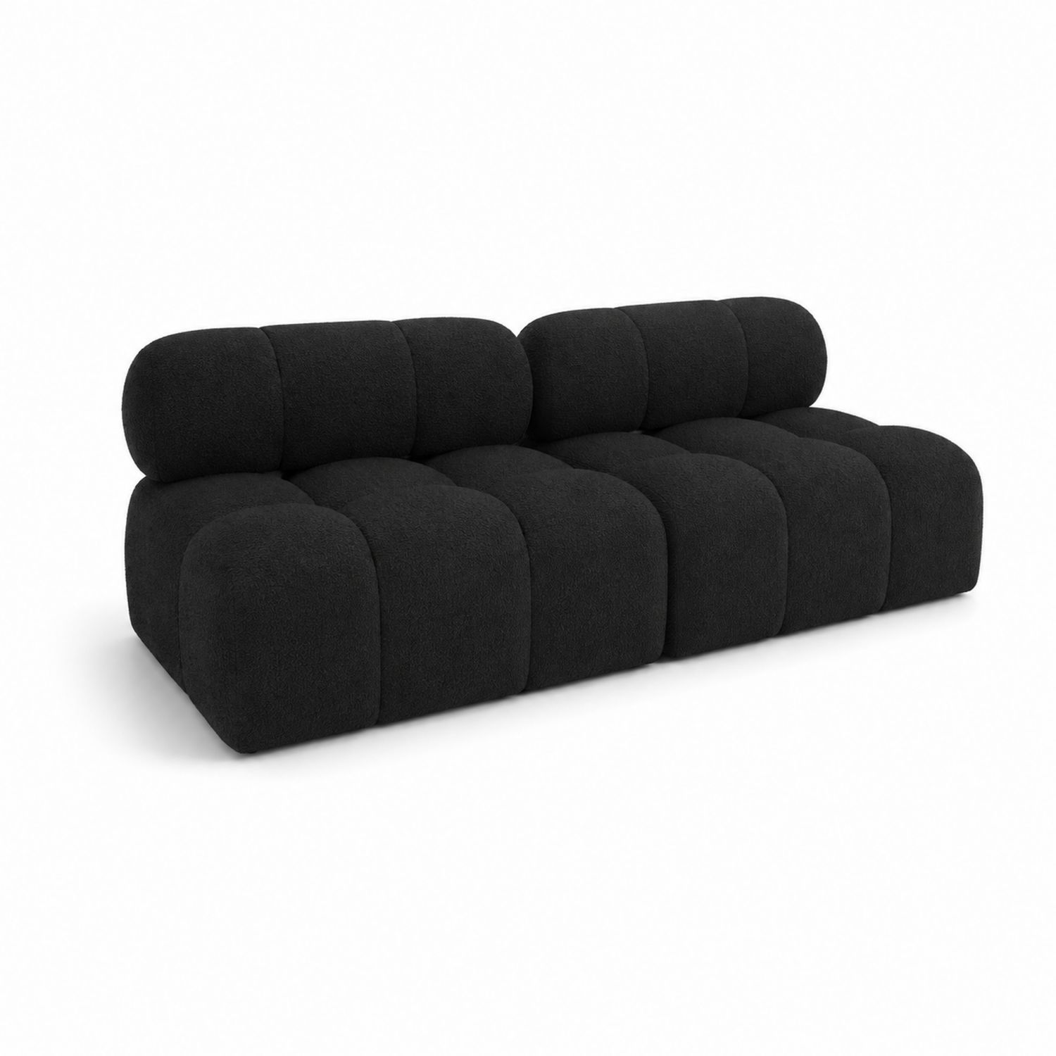 Sofa 3-osobowa z tkaniny Czarna