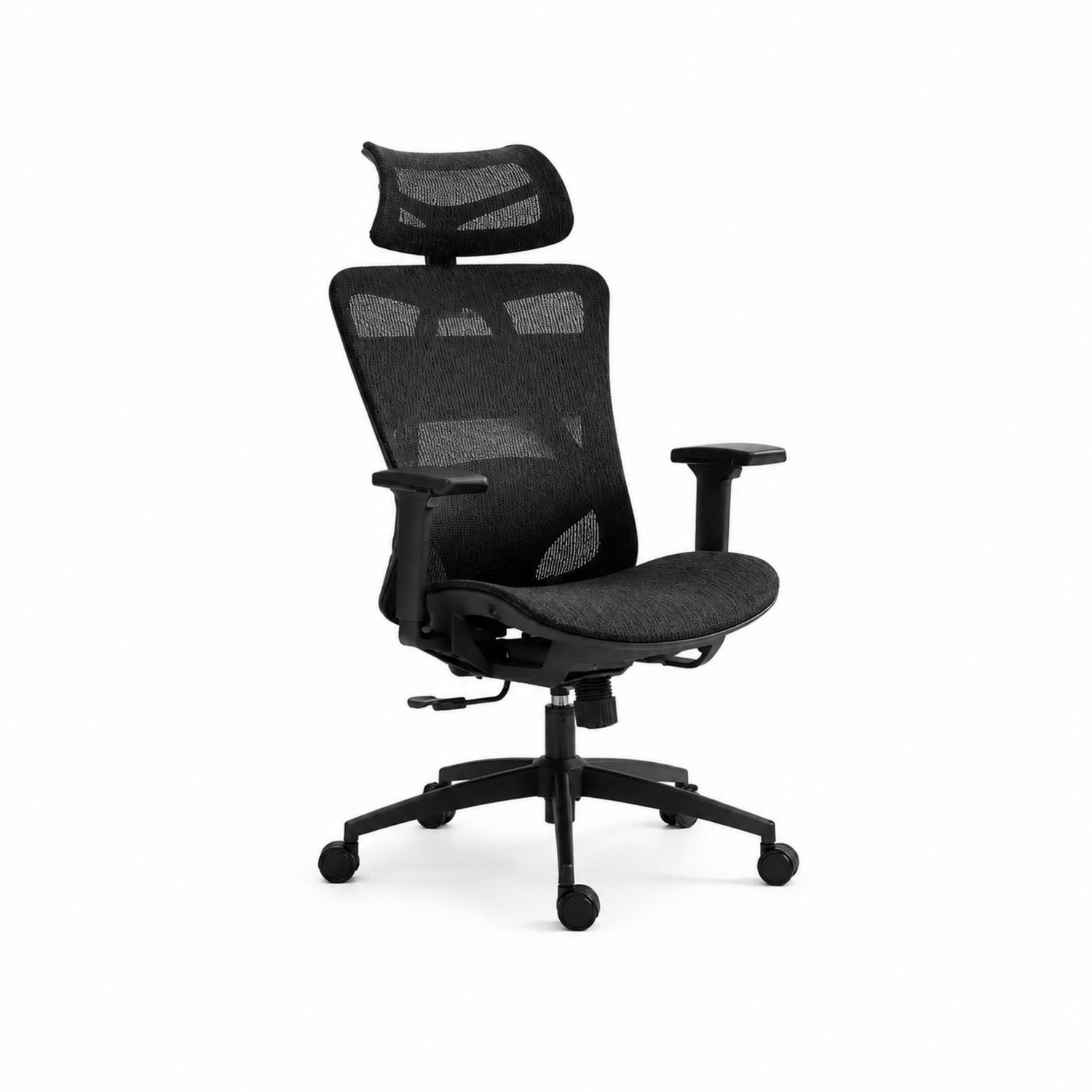 Fotel Biurowy Ergonomiczny z Zagłówkiem Czarny