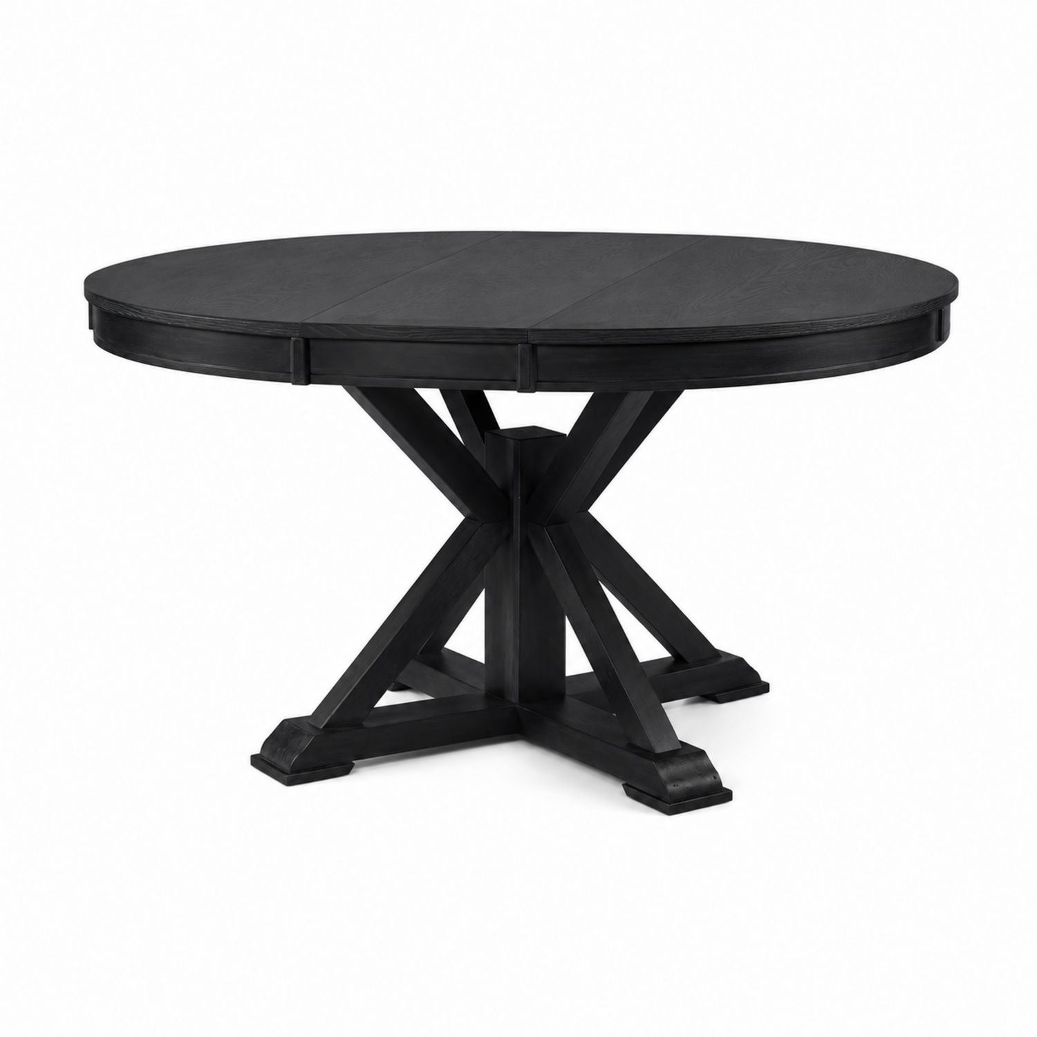 Okrągły Stół Jadalniany 120 cm Drewniany Czarny
