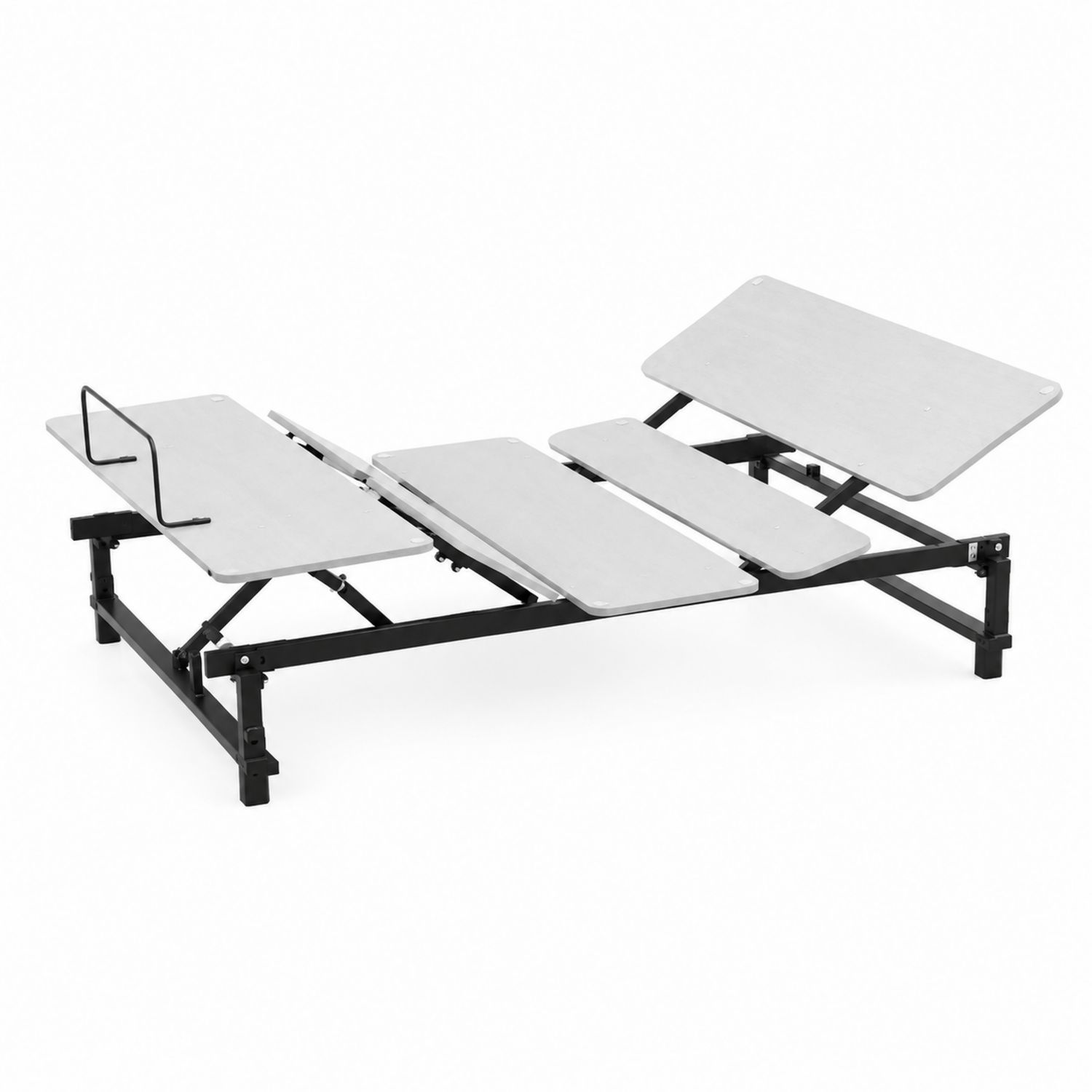 Metalowe Regulowane Łóżko z Płyt MDF 200x160 cm Szare
