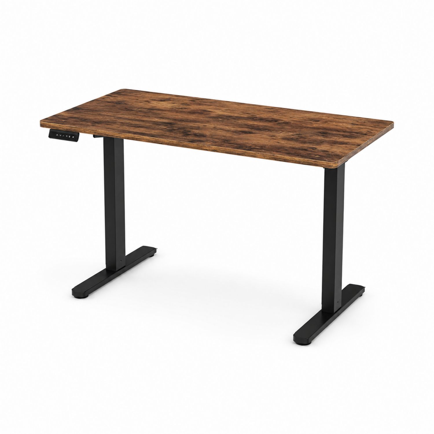Biurko elektrycznie regulowane MDF 120x60 cm Brązowy Czarny