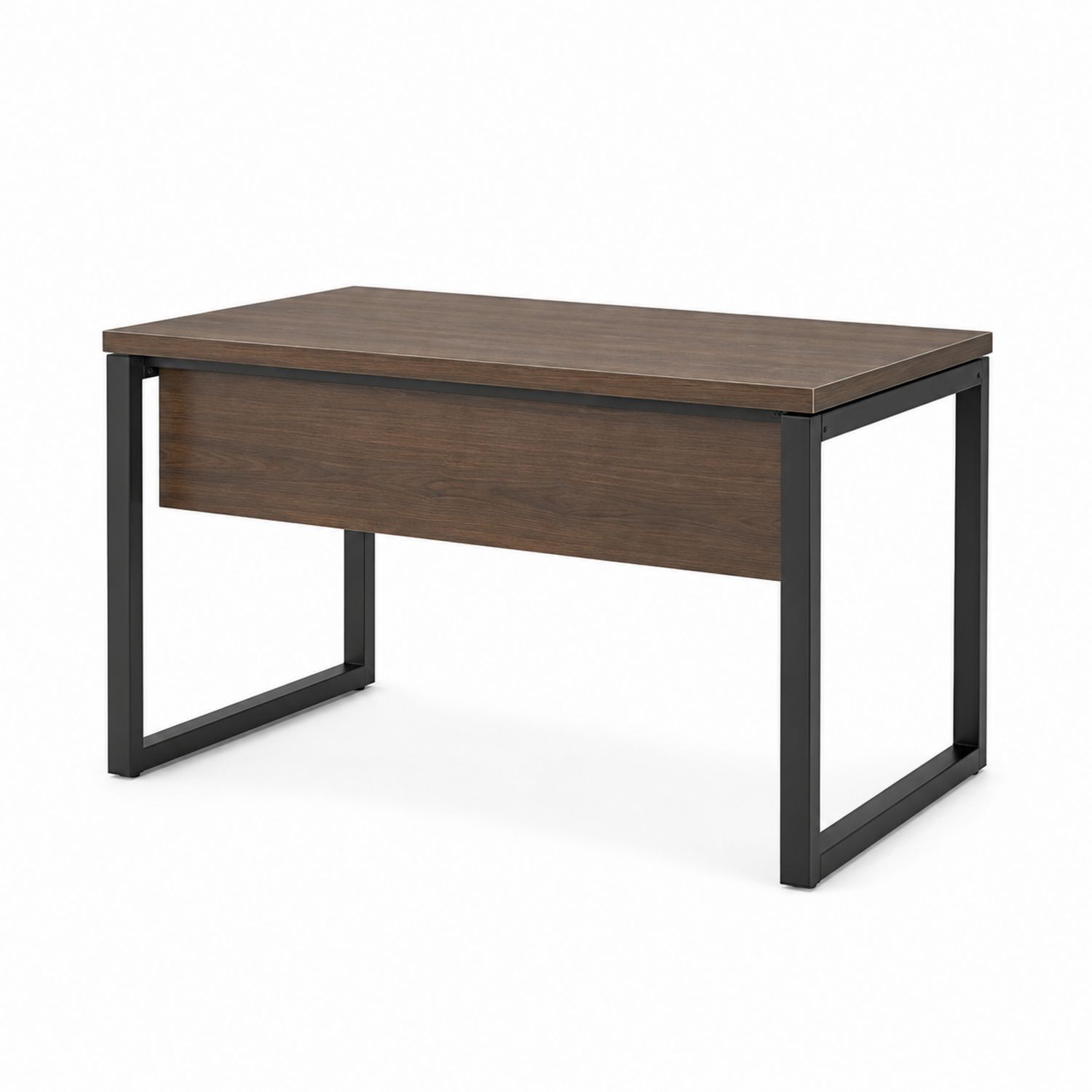 Biurko prostokątne 120x60x75 cm drewno stal czarna