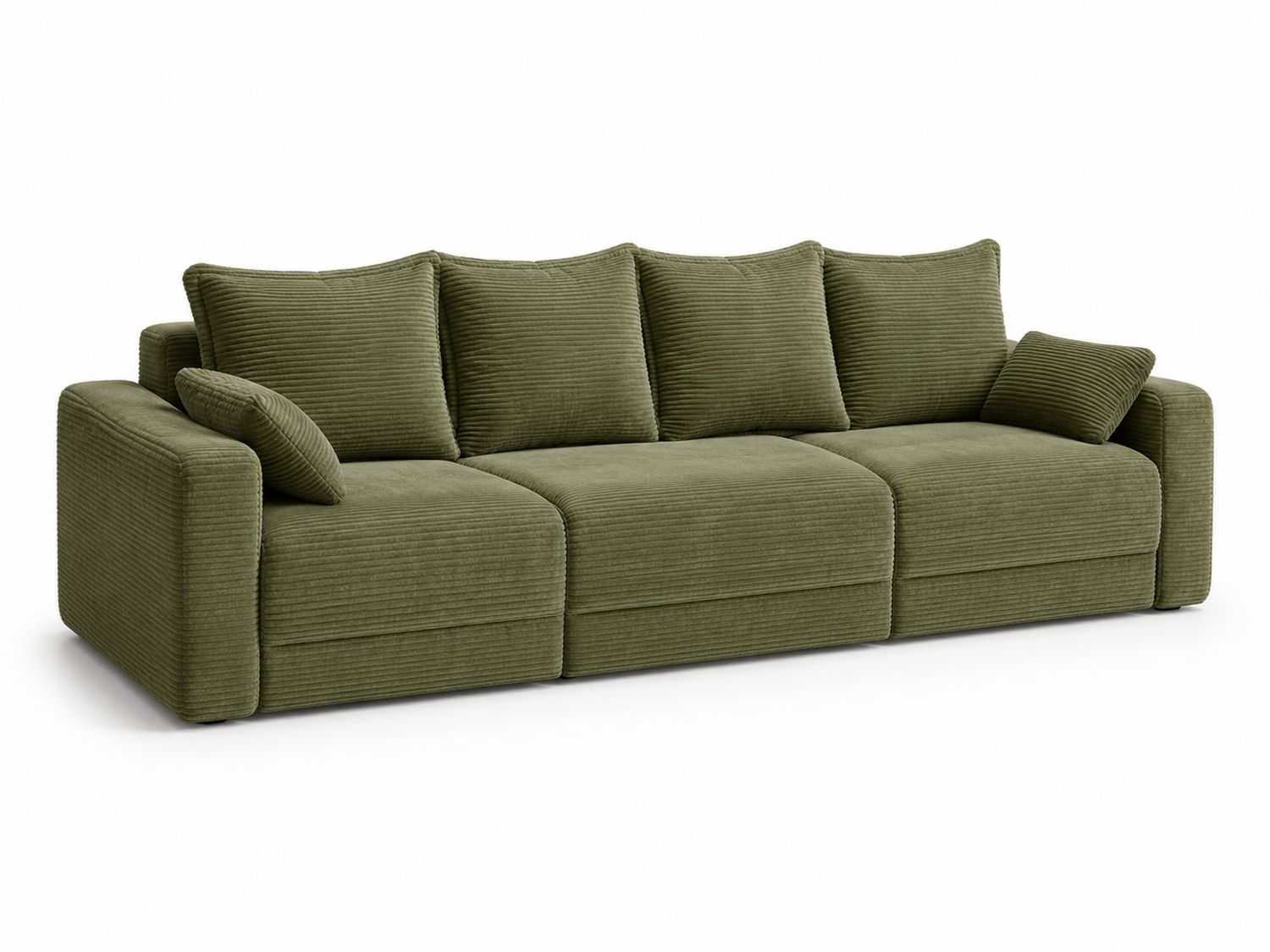 Sofa 3-osobowa sztruks oliwkowy 250cm