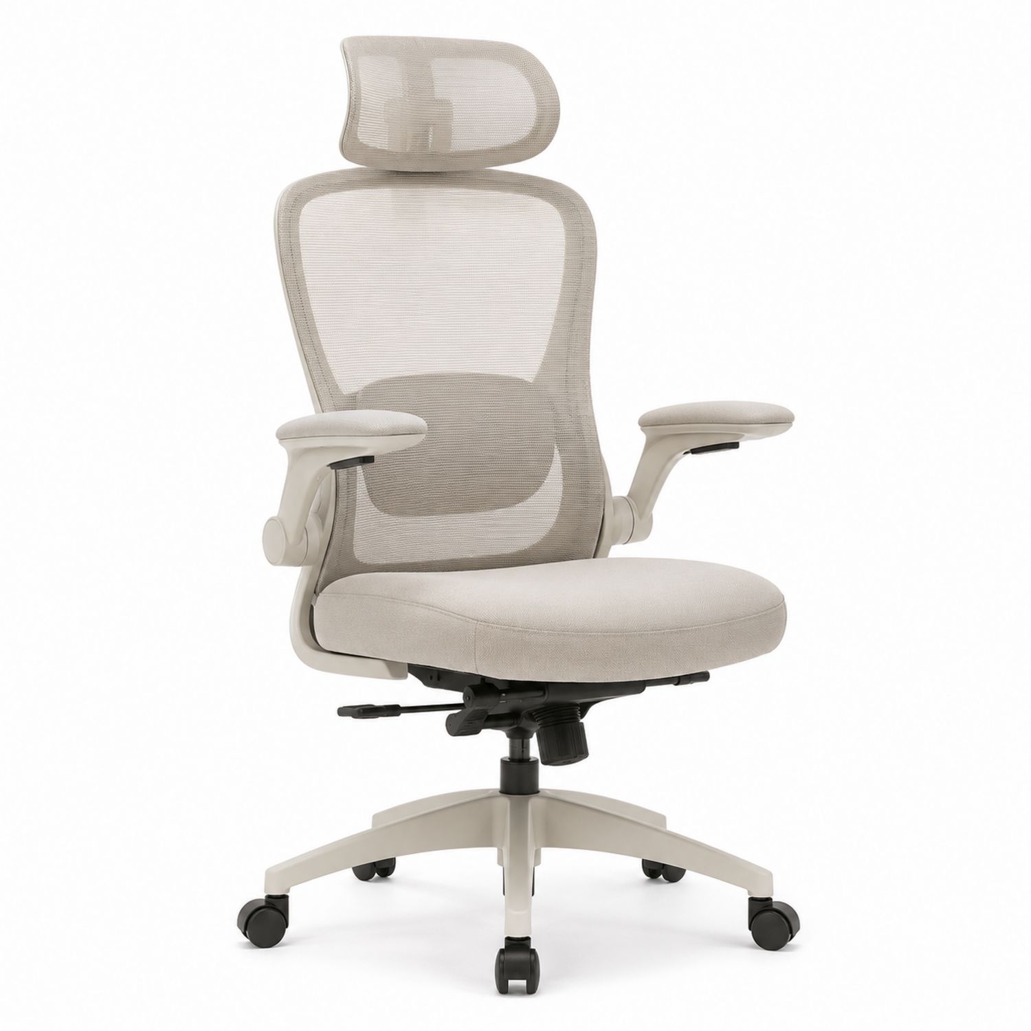 Krzesło biurowe ergonomiczne siateczkowe beżowe