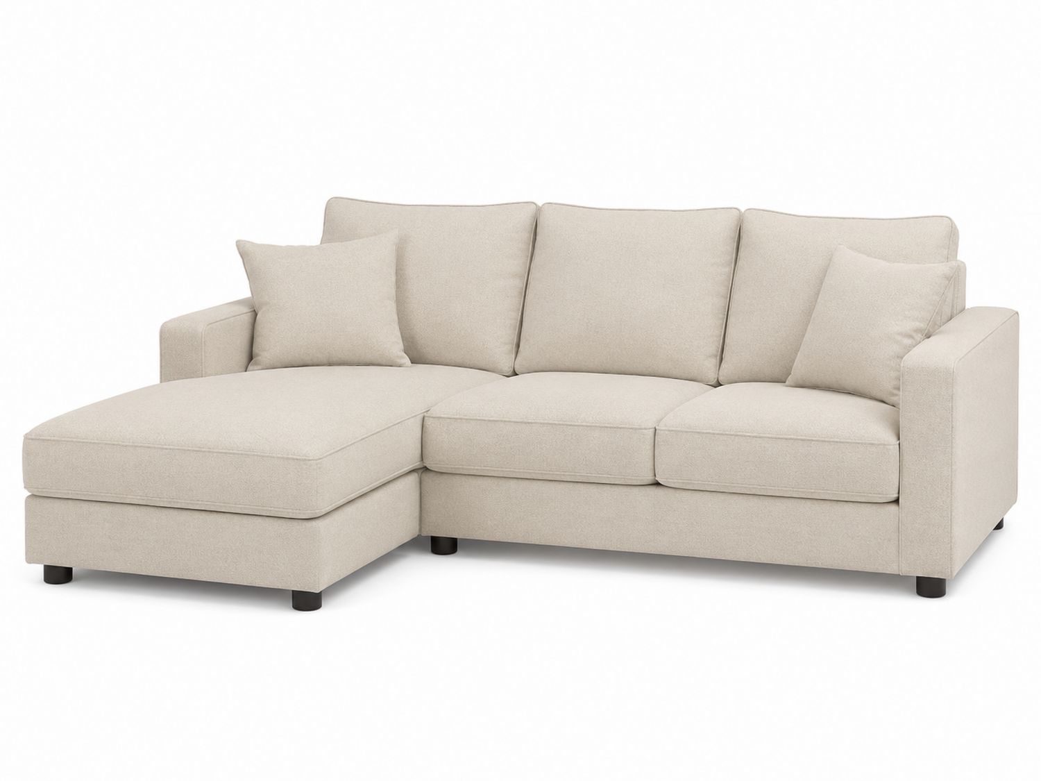 Sofa narożna beżowa z poliestru 250x160x85 cm