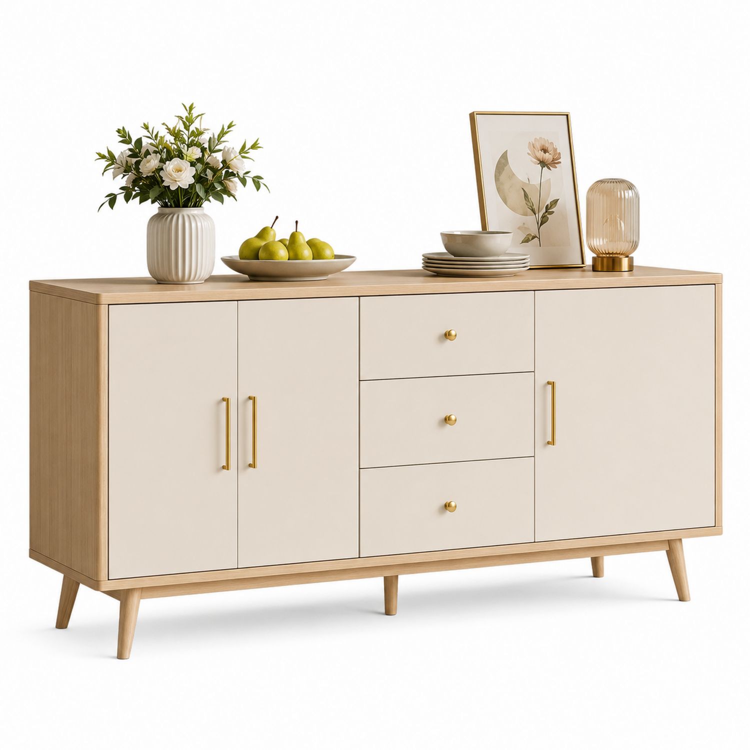 Kredens drewniany z 3 szufladami i 2 drzwiami 150 cm