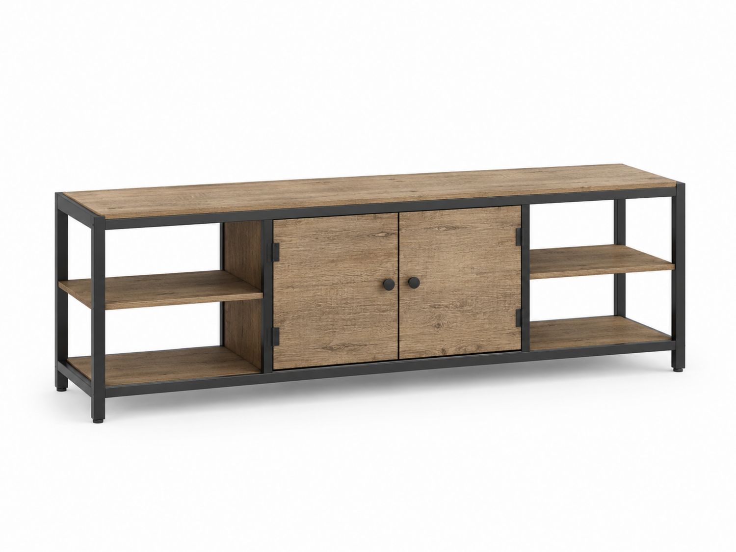 Szafka RTV drewniana z metalową ramą 140x40x50 cm