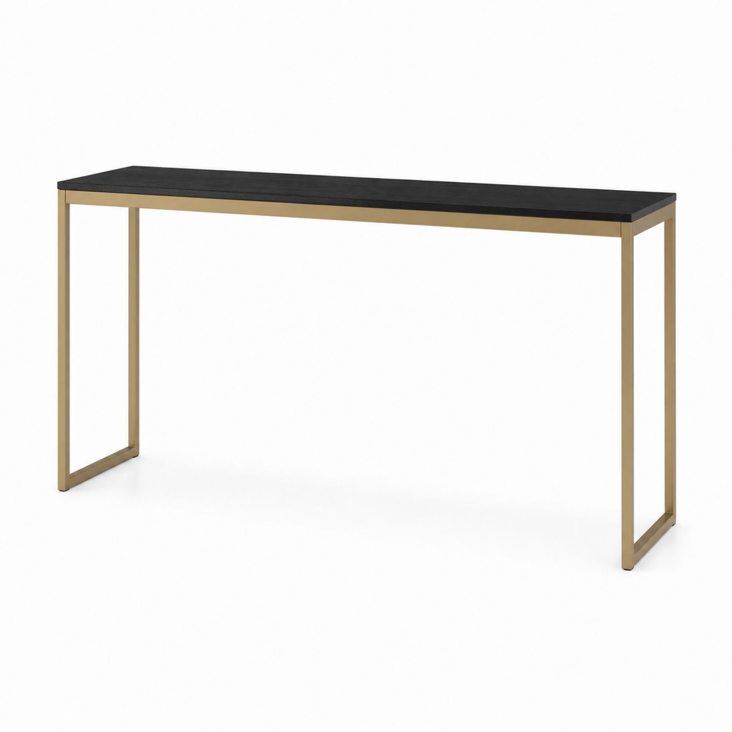 Stół konsolowy czarny/złoty, MDF/stal