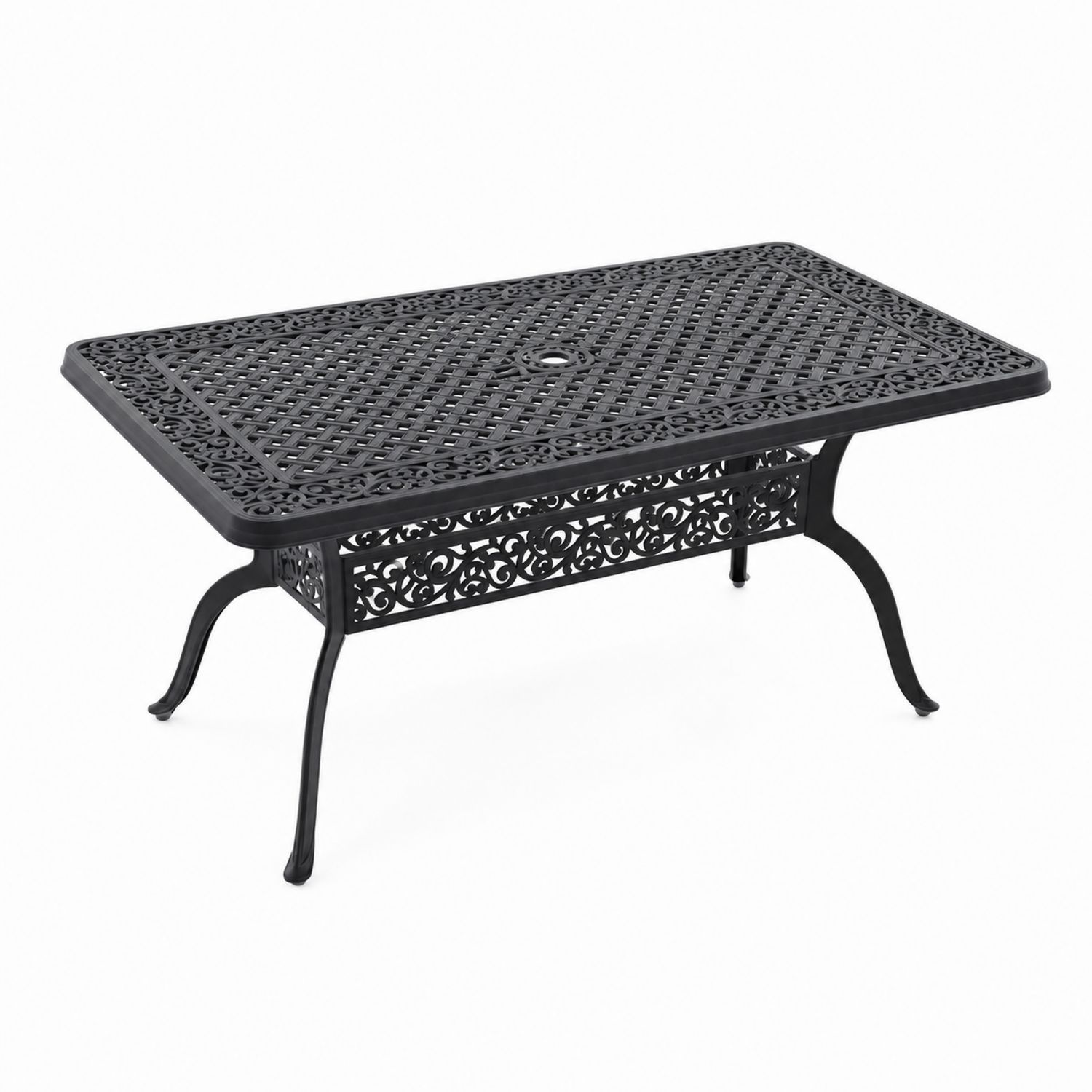 Prostokątny stół aluminiowy czarny 150x90 cm