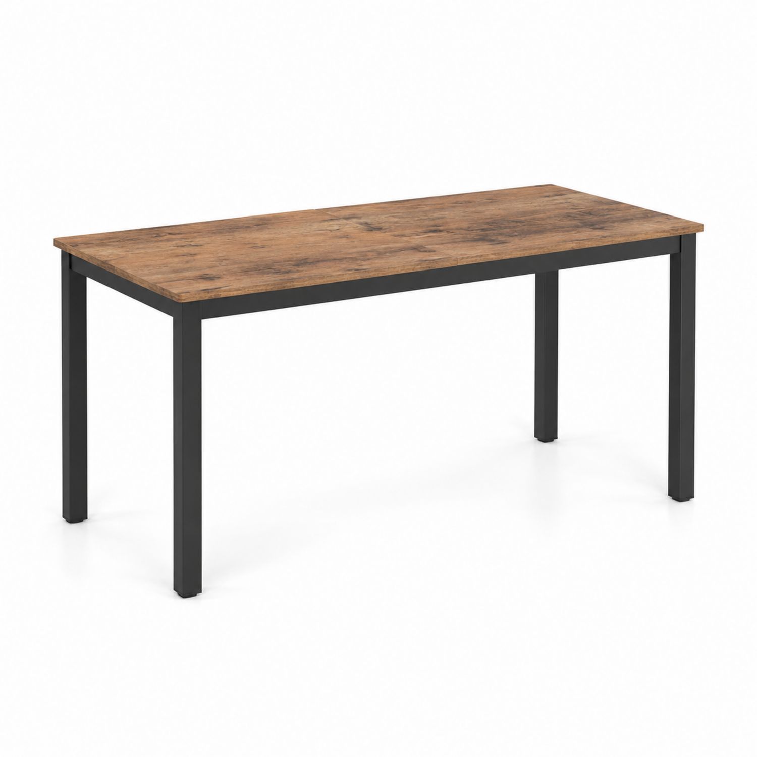 Stół jadalniany prostokątny laminowany 140cm x 80cm brązowy/czarny