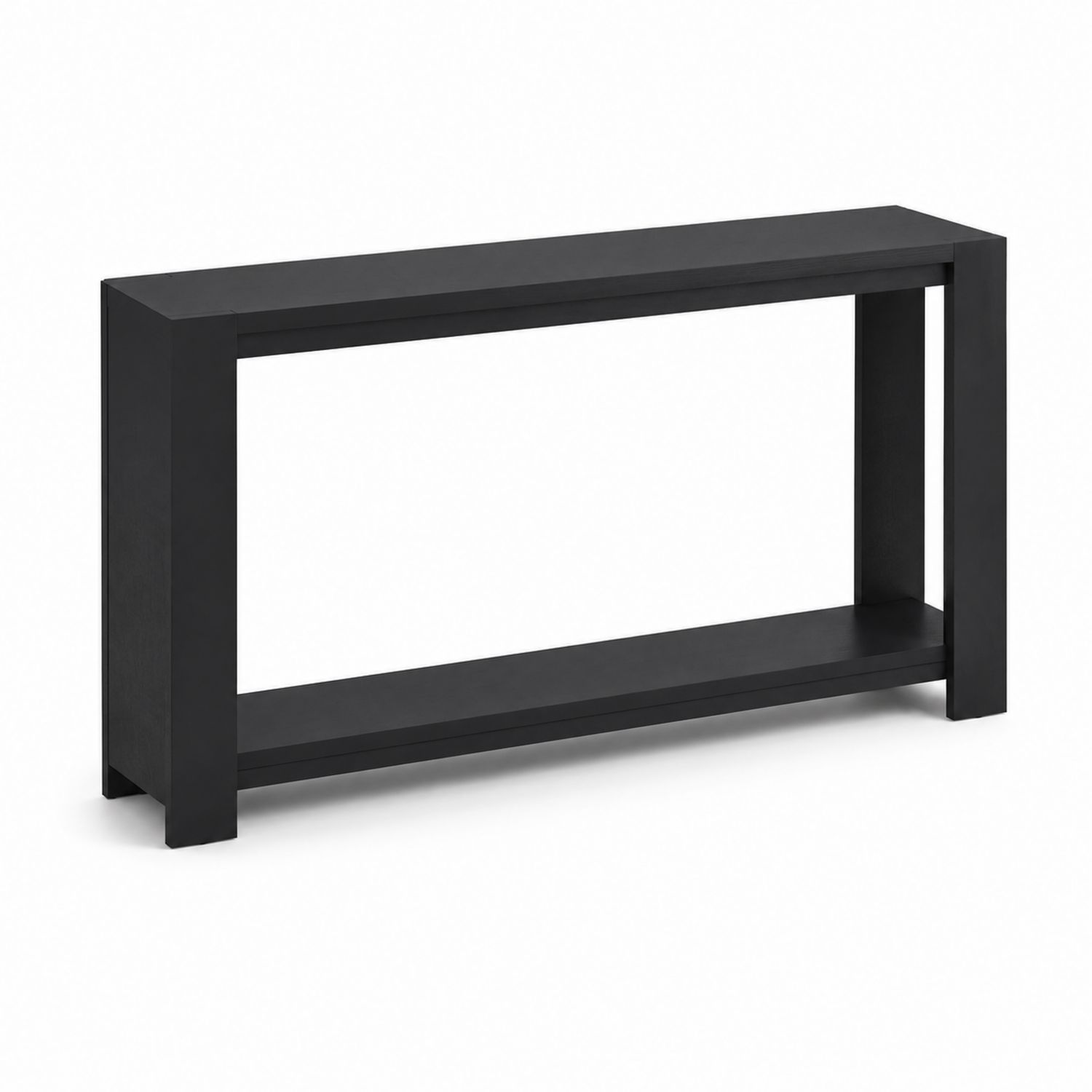 Stół konsolowy prostokątny 120x30 drewno inżynieryjne Czarny