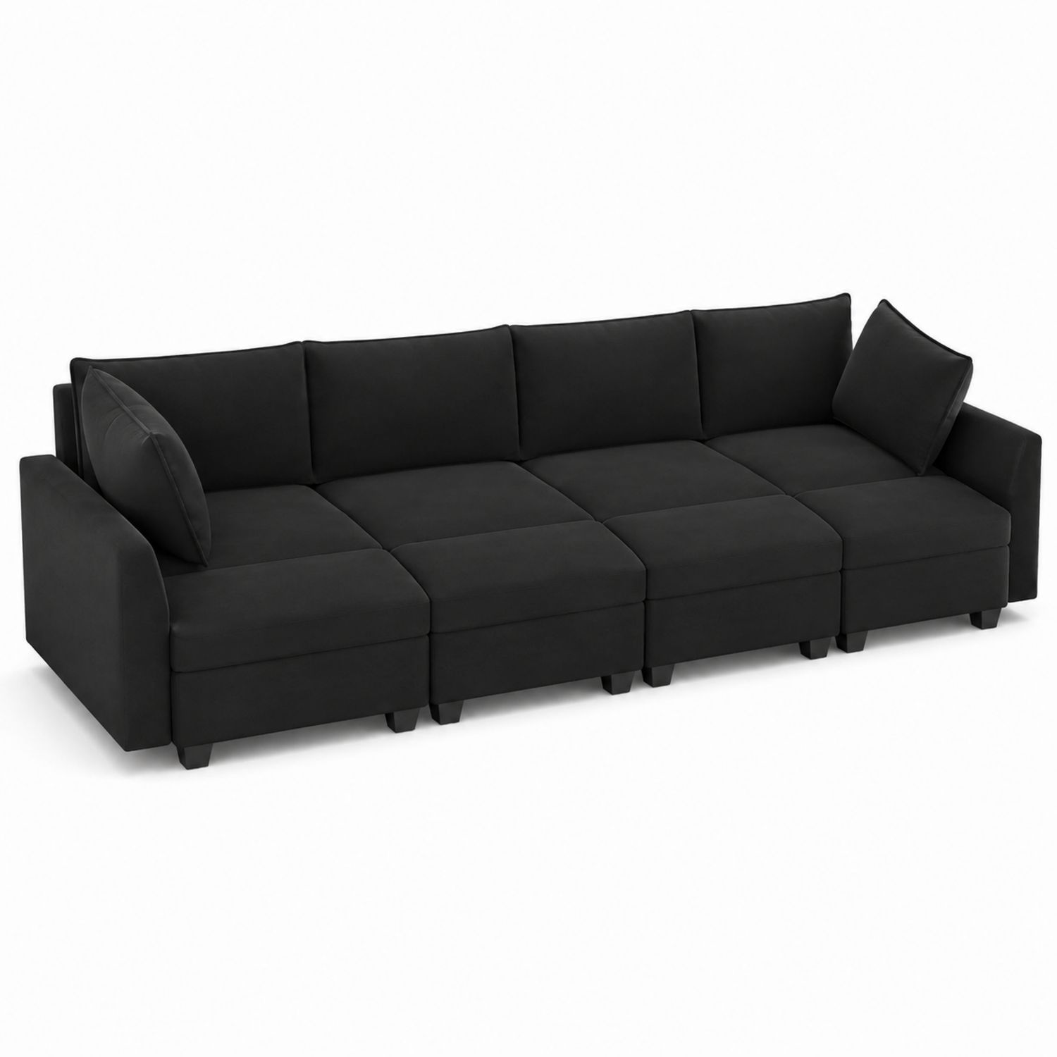 Sofa modułowa z mikrofibry czarna