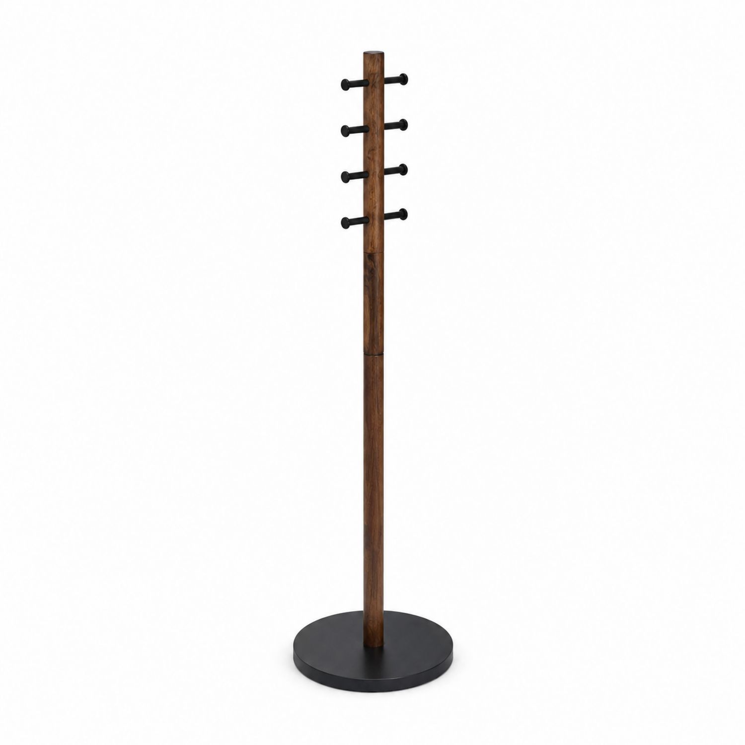 Wieszak stojący drewniany z metalowymi haczykami 170 cm