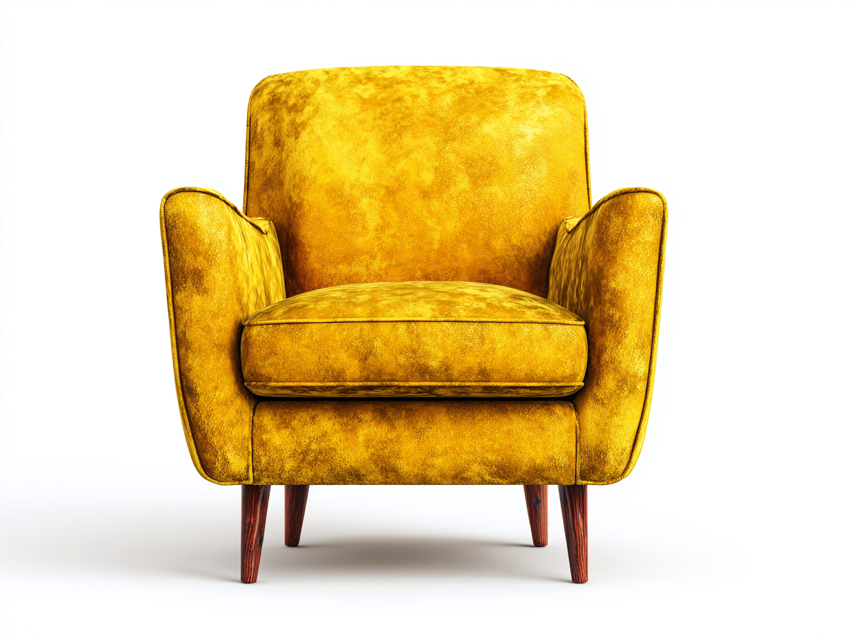 Sessel Samtbezug 84x82x88 cm Senfgelb Wohnzimmer - Modernes Design-Sisaiaabode