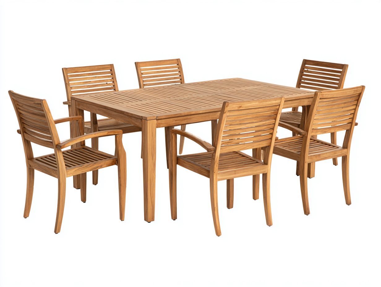 Garten Essgarnituren Holz 180x100x75 cm Natur Terrasse - Modernes Design-Sisaiaabode