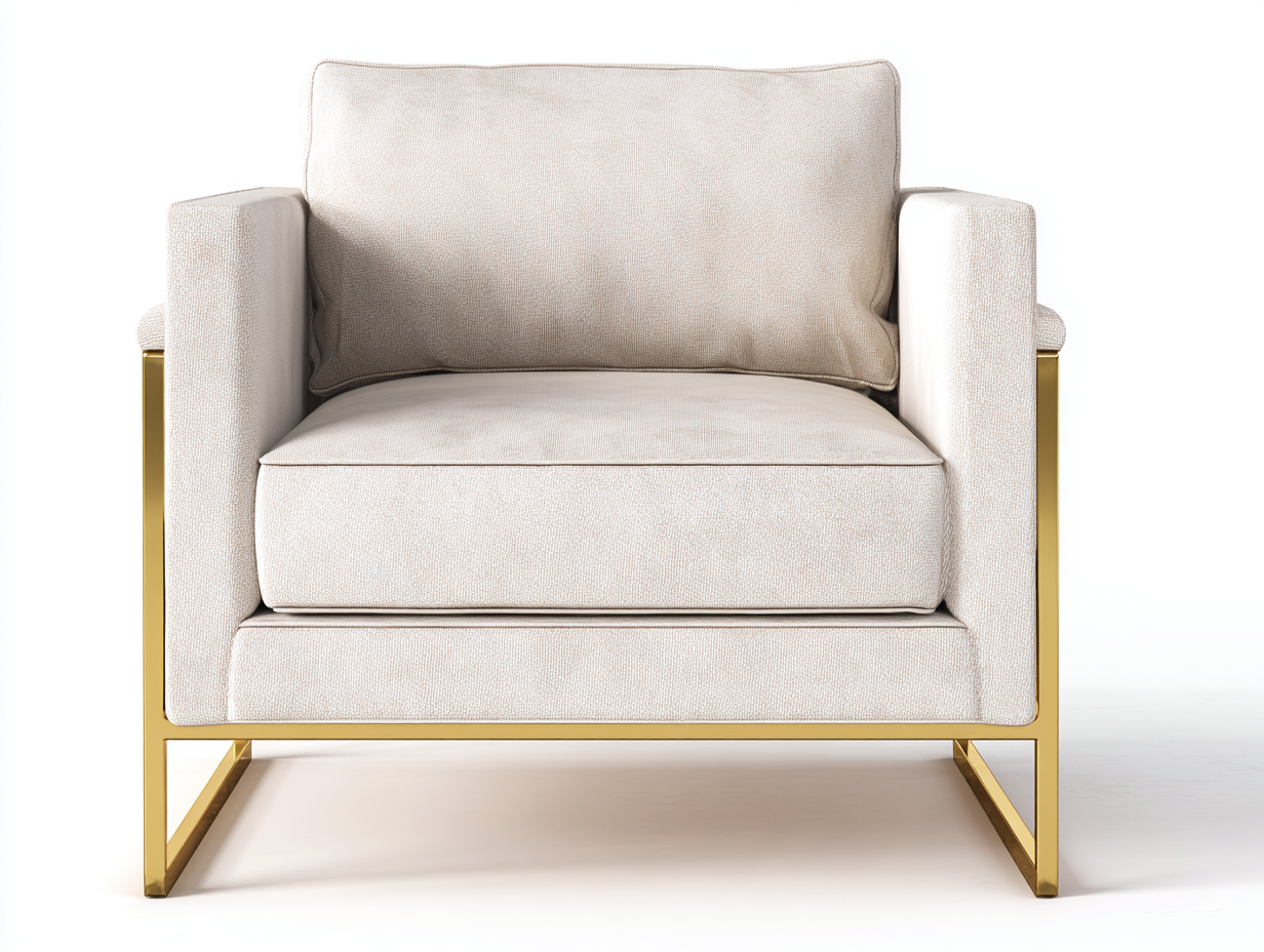 Sessel Stoffbezug 92x88x84 cm Cremeweiß Wohnzimmer - Modernes Design-Sisaiaabode