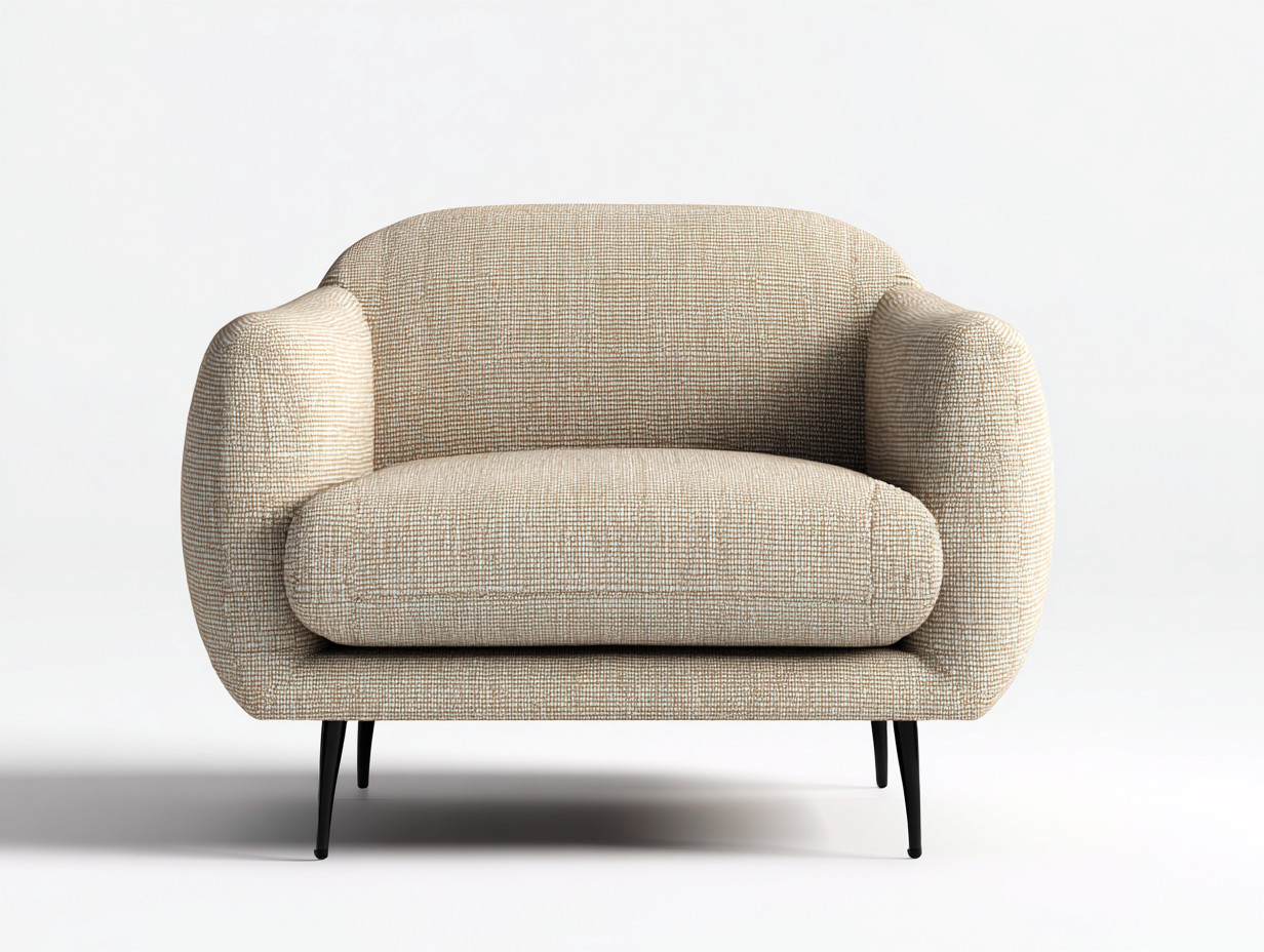 Sessel aus Stoff 92 x 86 x 78 cm - Beige-Schwarz - für Wohnzimmer - modernes Design-Sisaiaabode