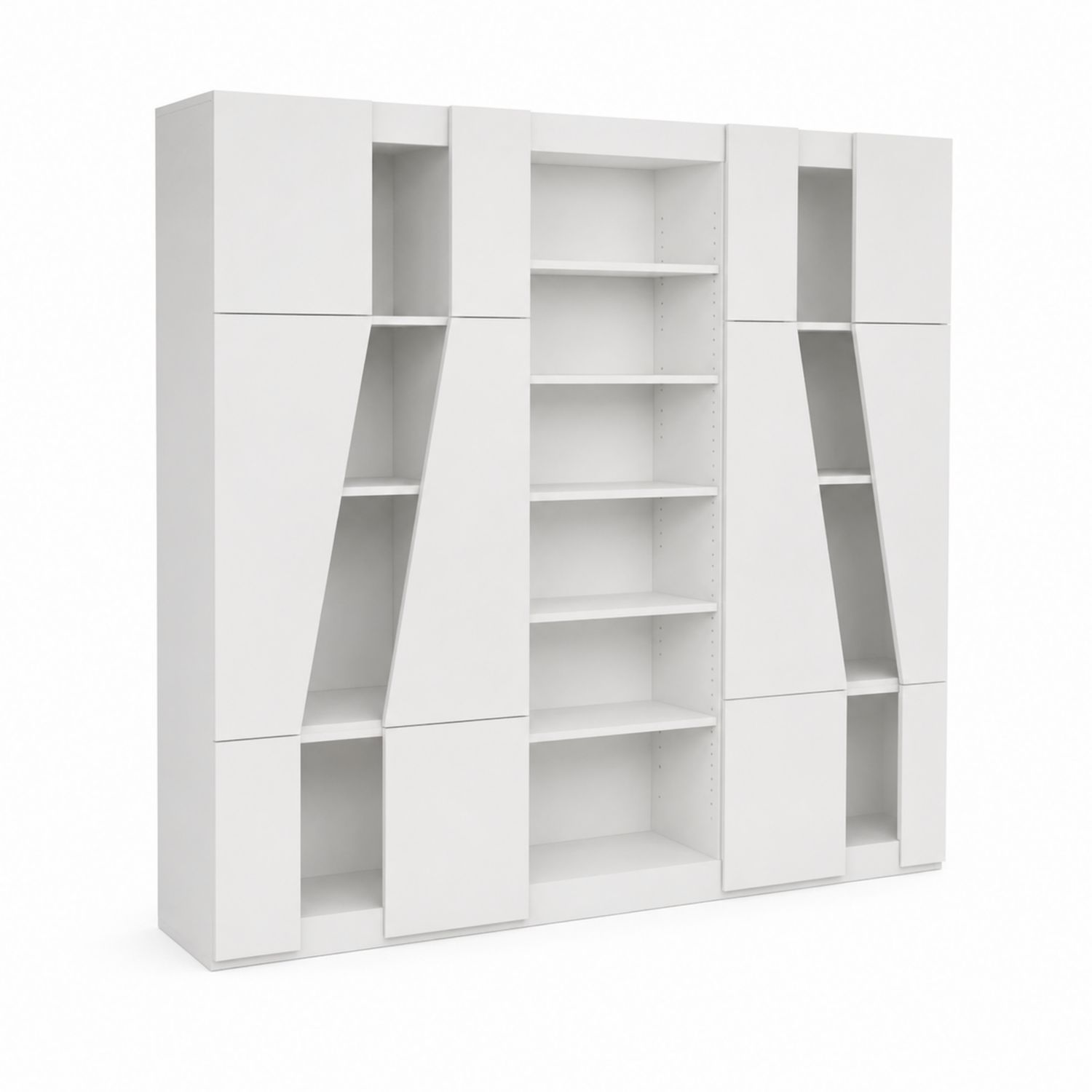 Regał modułowy z MDF Biały 200x35x210 cm