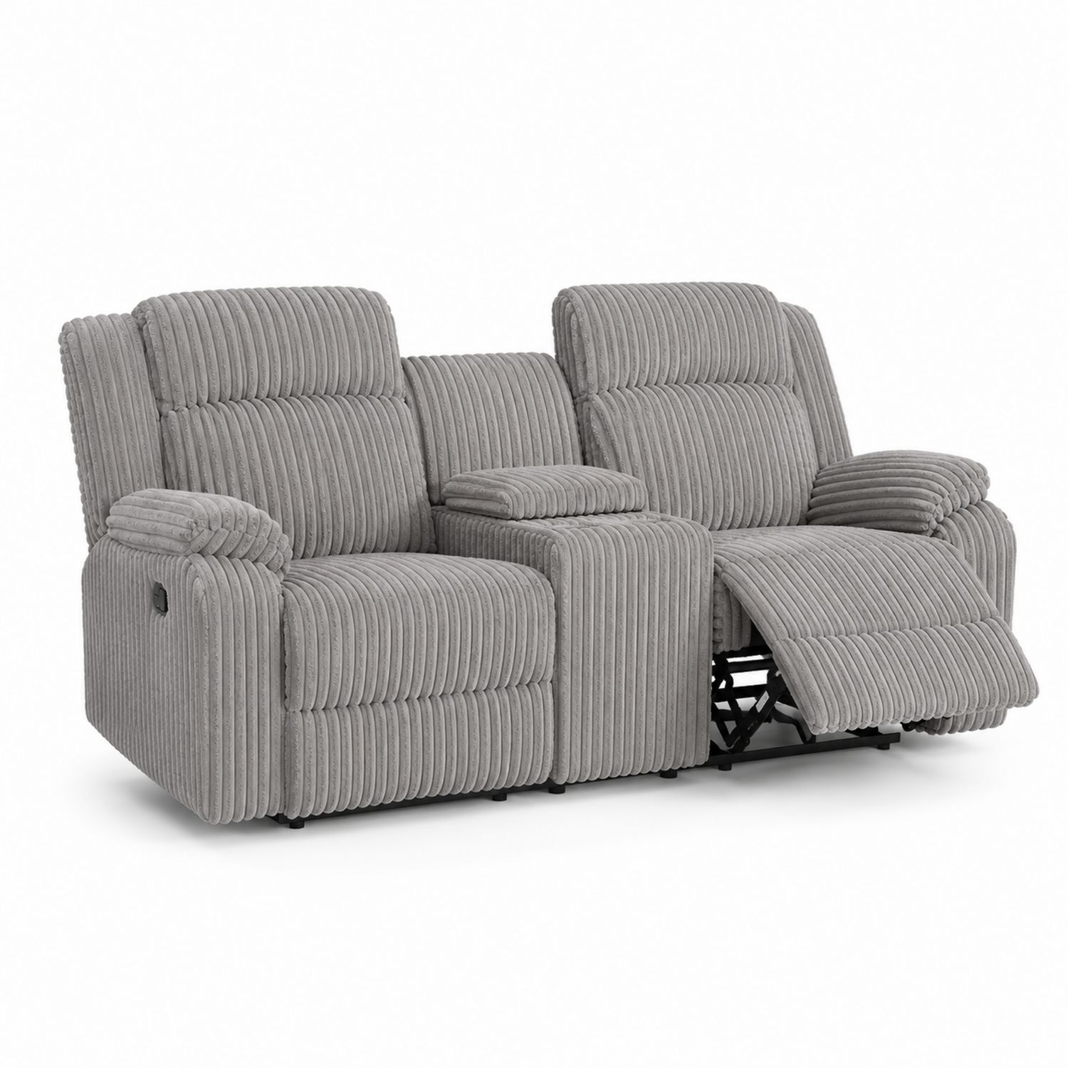 Sofa rozkładana 2-osobowa z szarego sztruksu