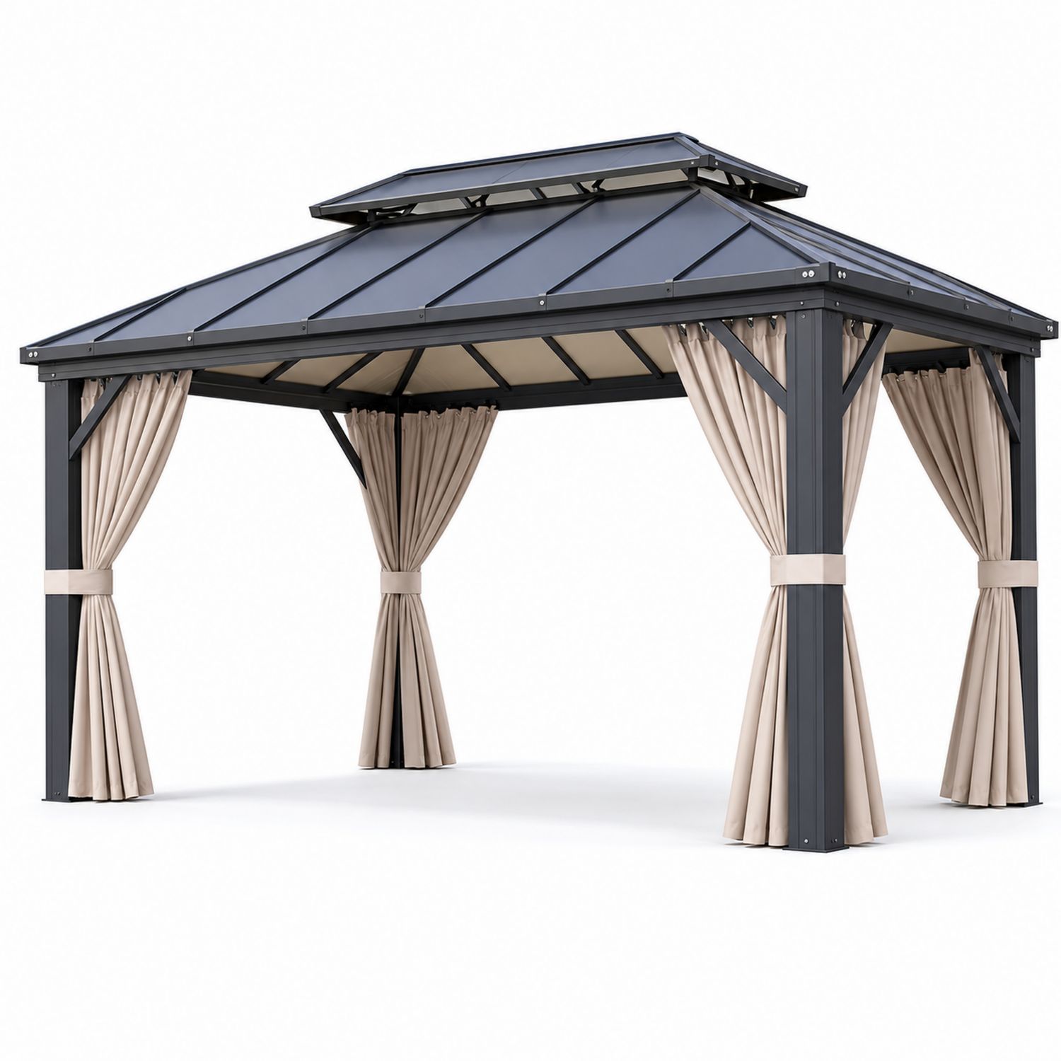 Altana ogrodowa metalowa 300x400 cm z poliwęglanem 8 mm Beżowy