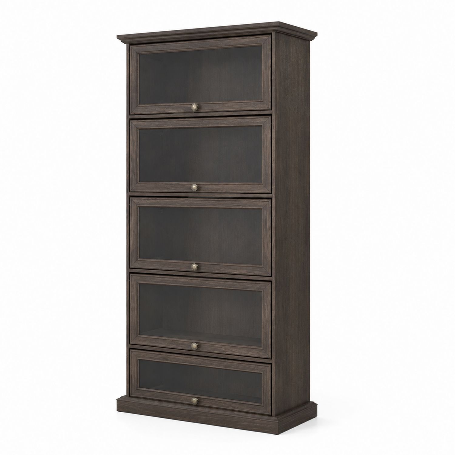 Biblioteczka drewniana z drzwiami szklanymi 180x80x40 cm Ciemnobrązowy