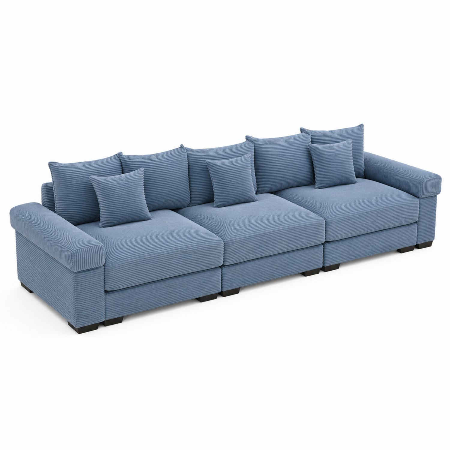 Sofa modułowa 4-osobowa sztruks niebieski