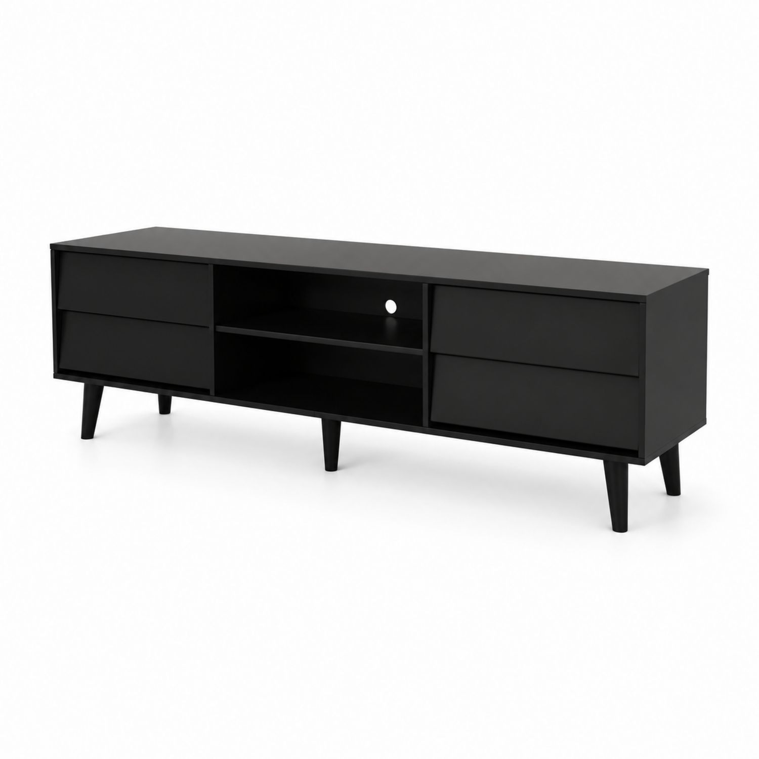 Drewniana Szafka RTV 120 cm Czarny
