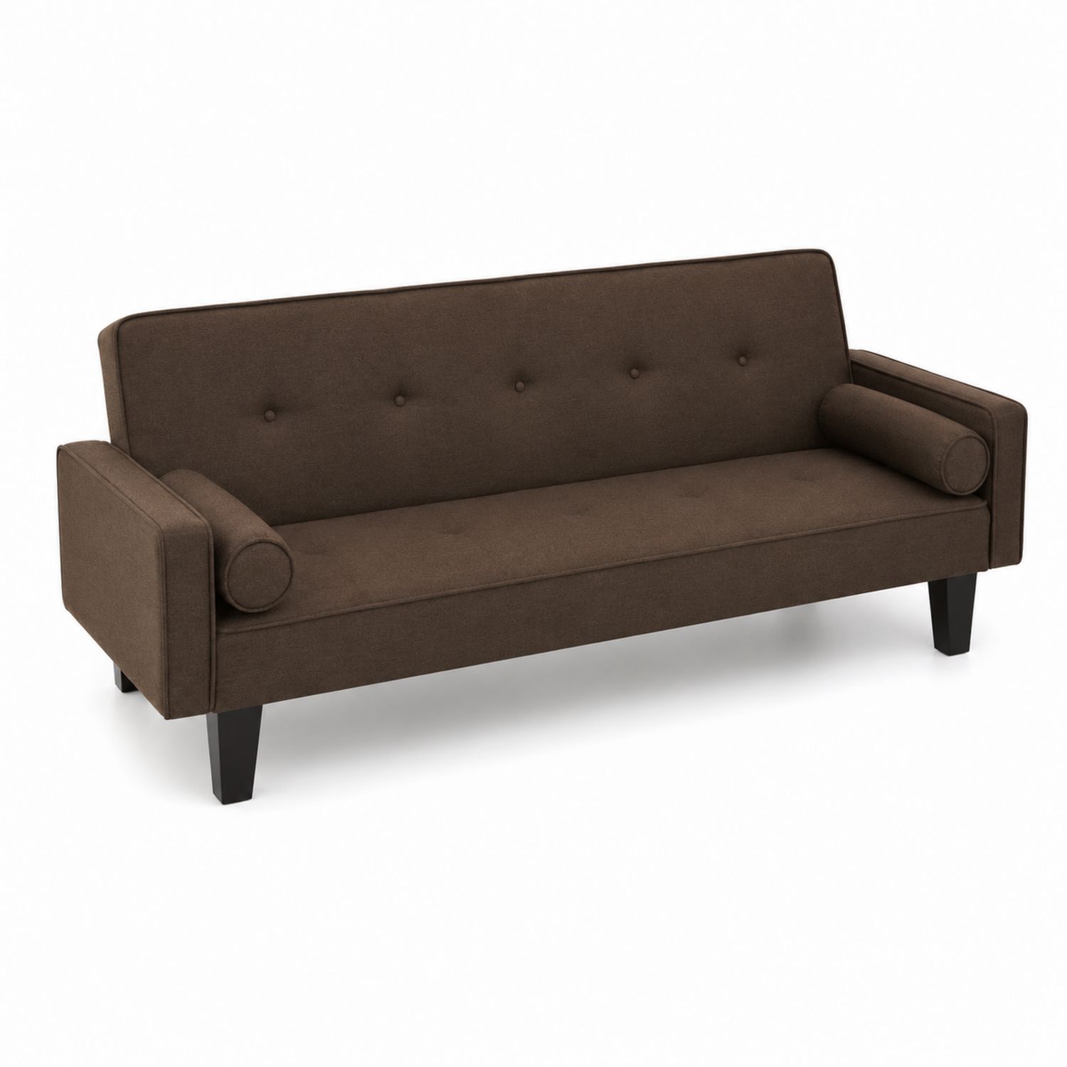Sofa 3-osobowa brązowa z drewna bukowego