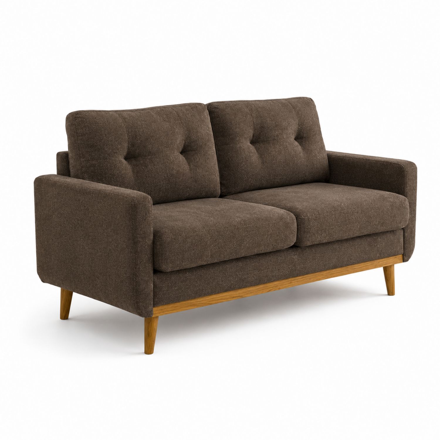 Sofa dwuosobowa 160x90x85 cm tkanina brąz