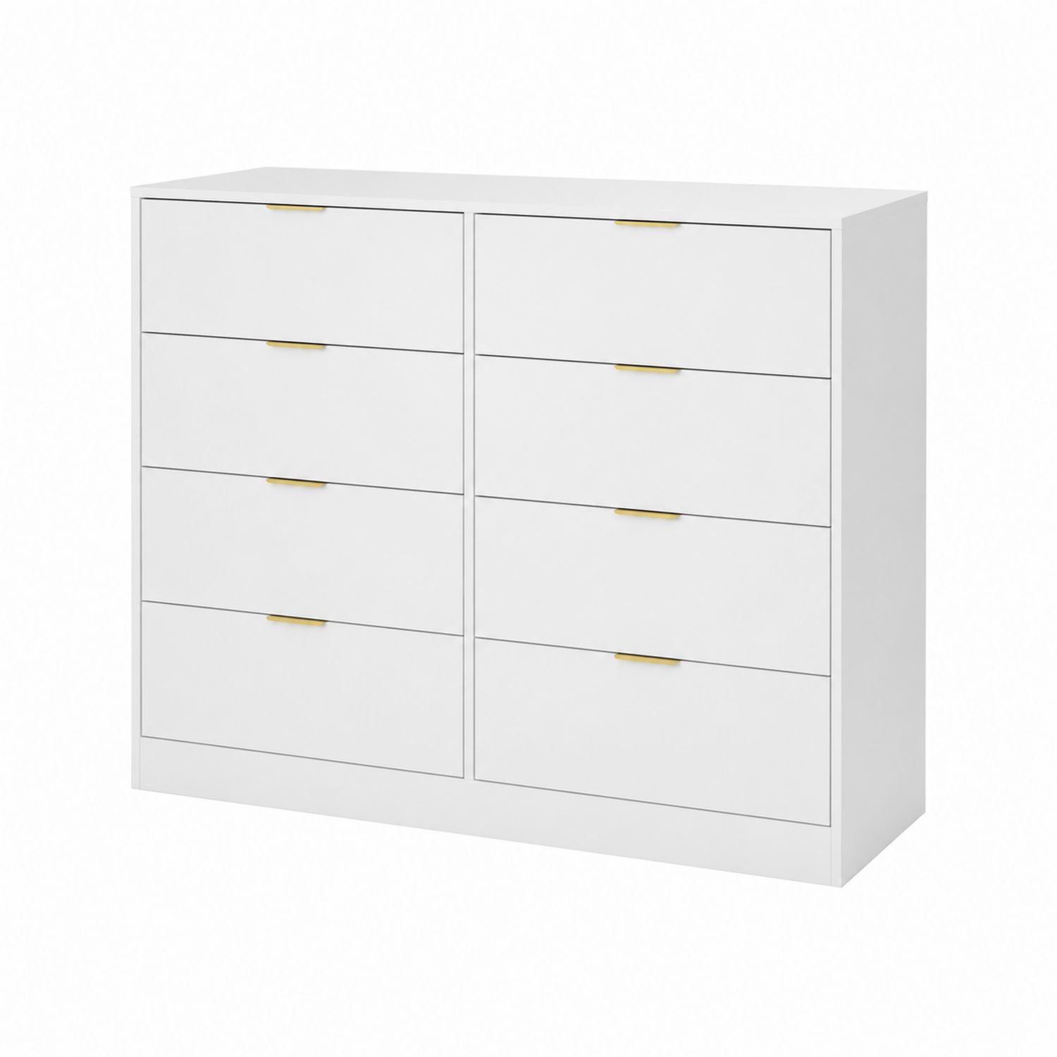 Biała komoda z 8 szufladami z płyty MDF