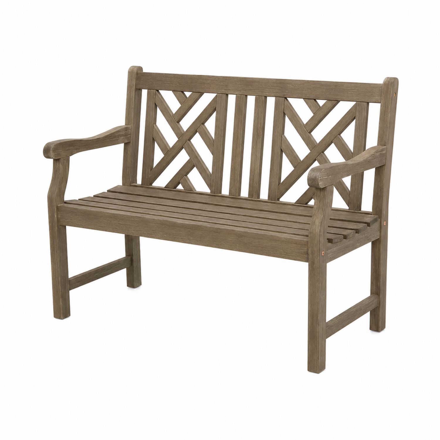 Ławka ogrodowa drewniana z drewna tekowego 120 cm Brązowy