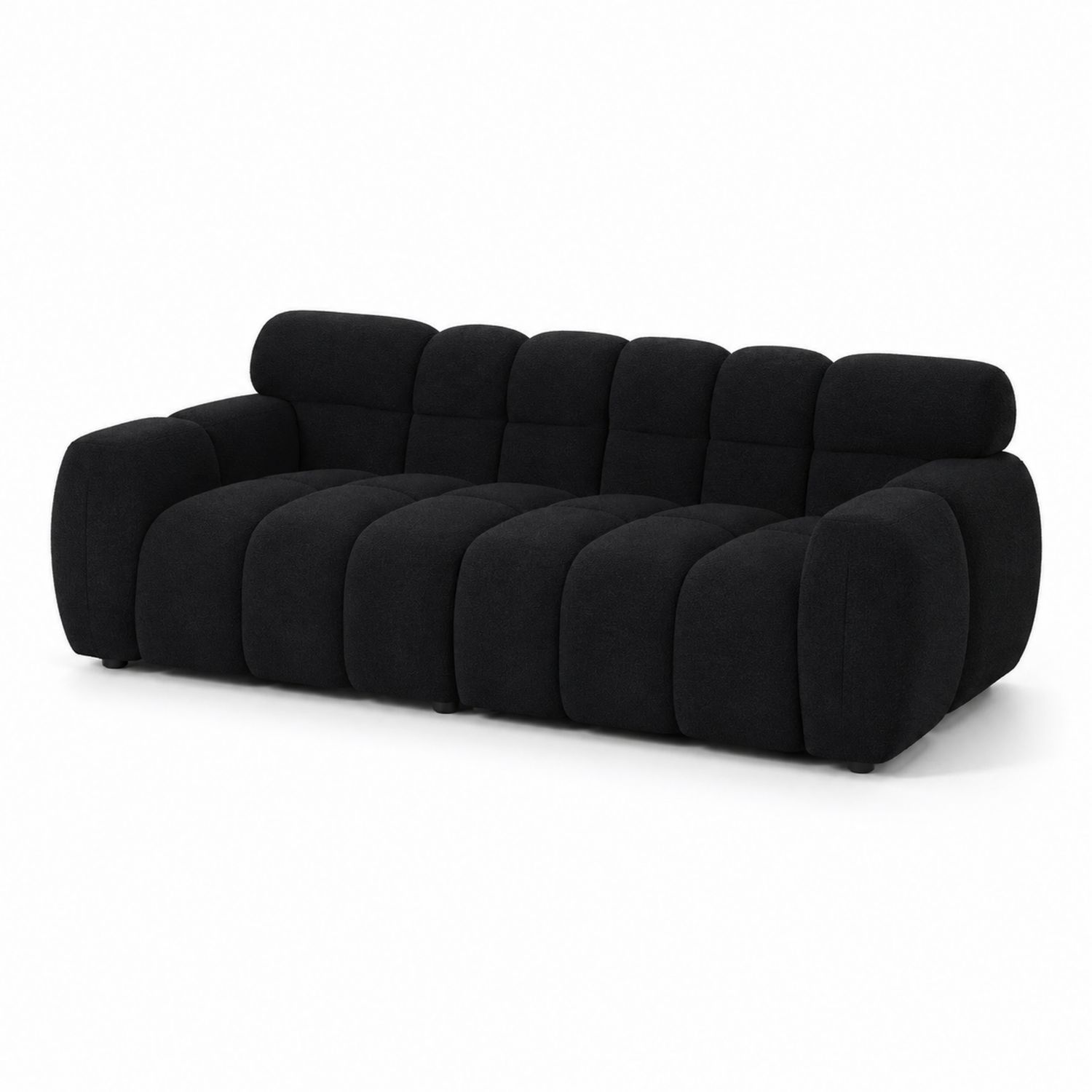 Sofa 3-osobowa z tkaniny czarna 220x100x70 cm