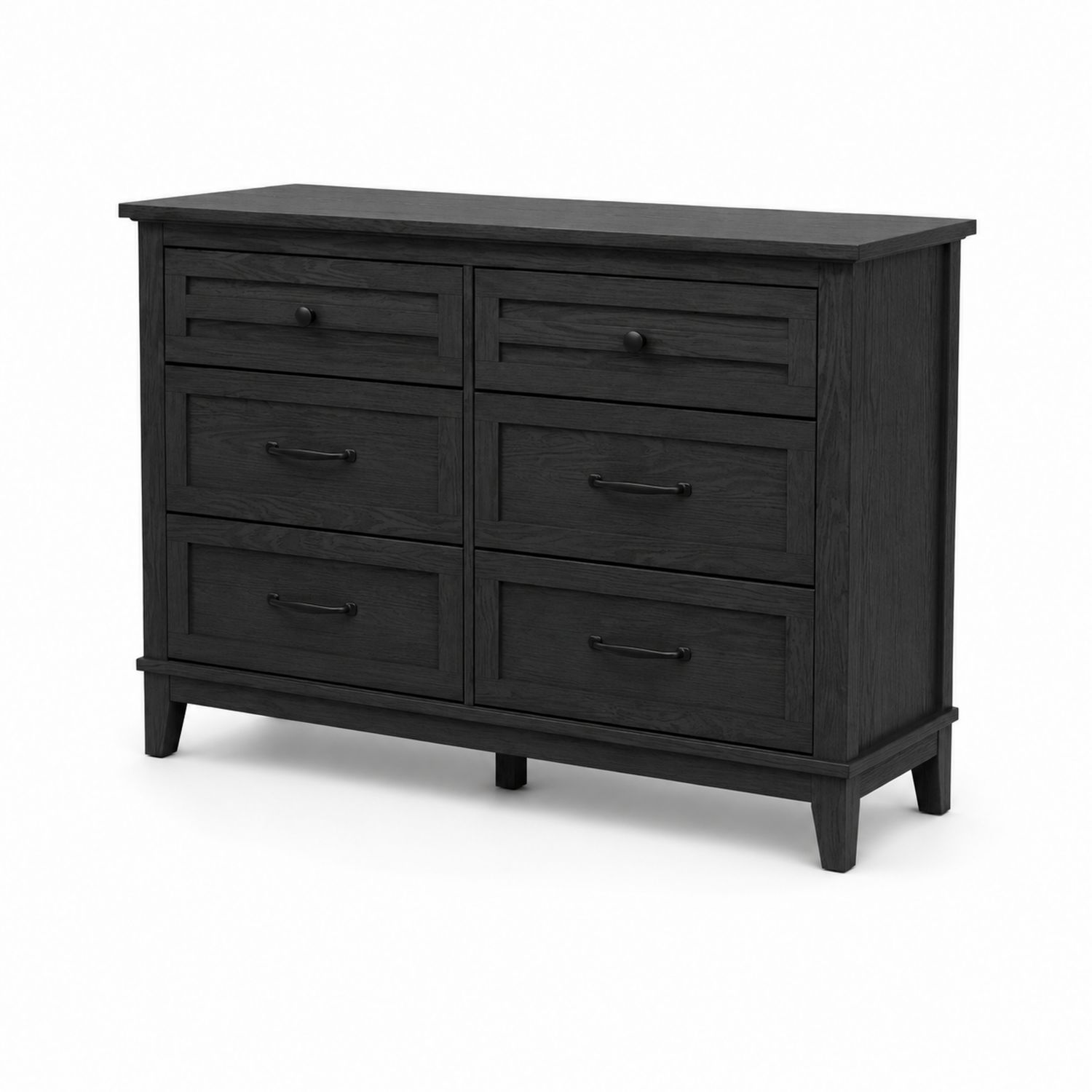 Komoda z płyt MDF i drewna, 6 szuflad, Czarny 120x80x40 cm