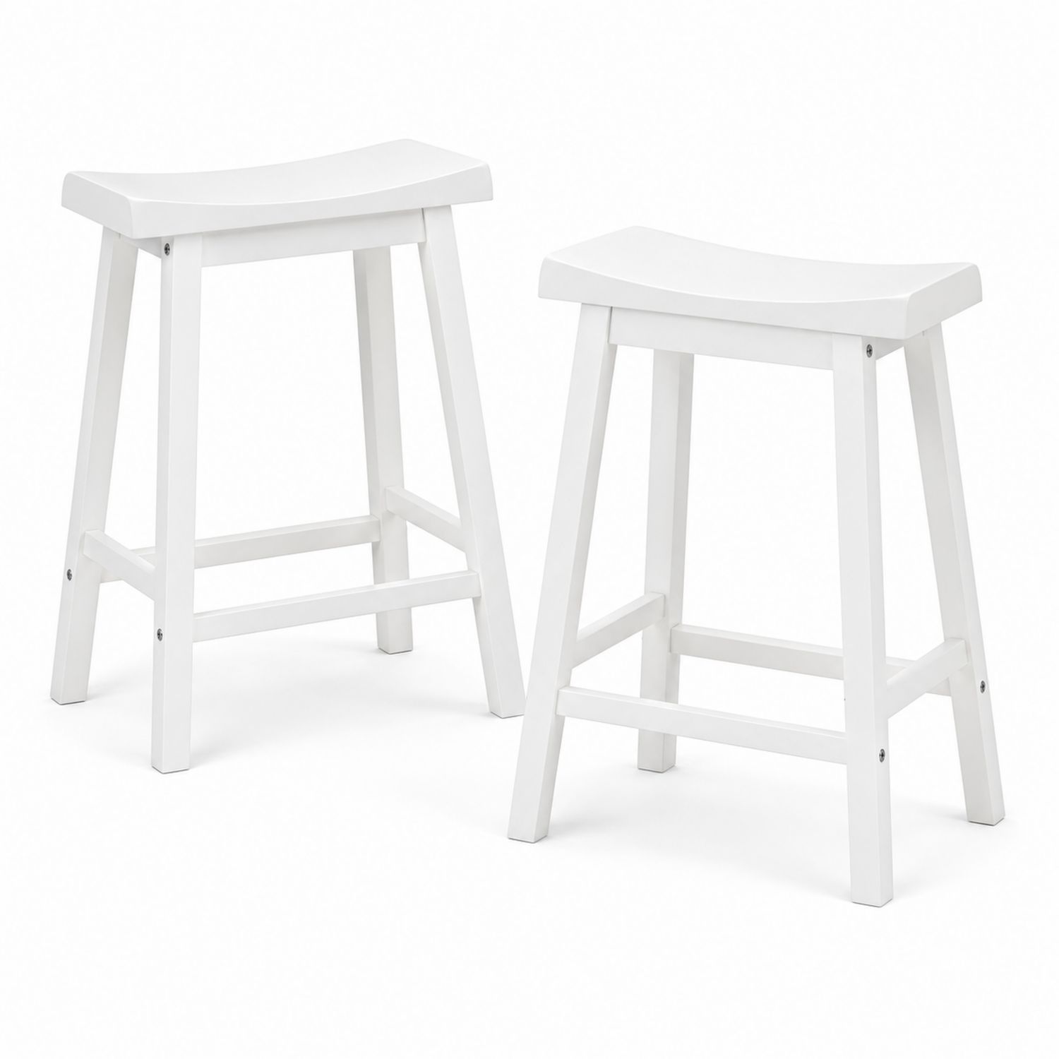 Zestaw dwóch stołków barowych z drewna sosnowego 72 cm Białe