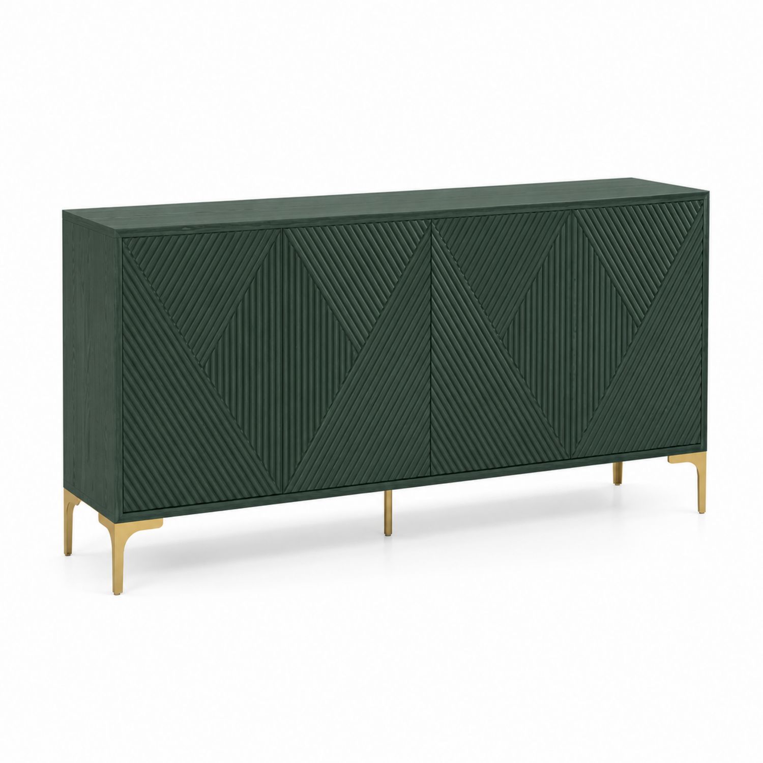 Kredens MDF z geometrycznym wzorem Ciemnozielony 180cm