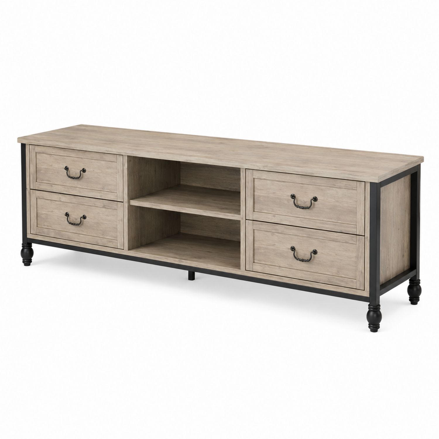 Szafka RTV drewniana i metalowa 180x40x50 cm