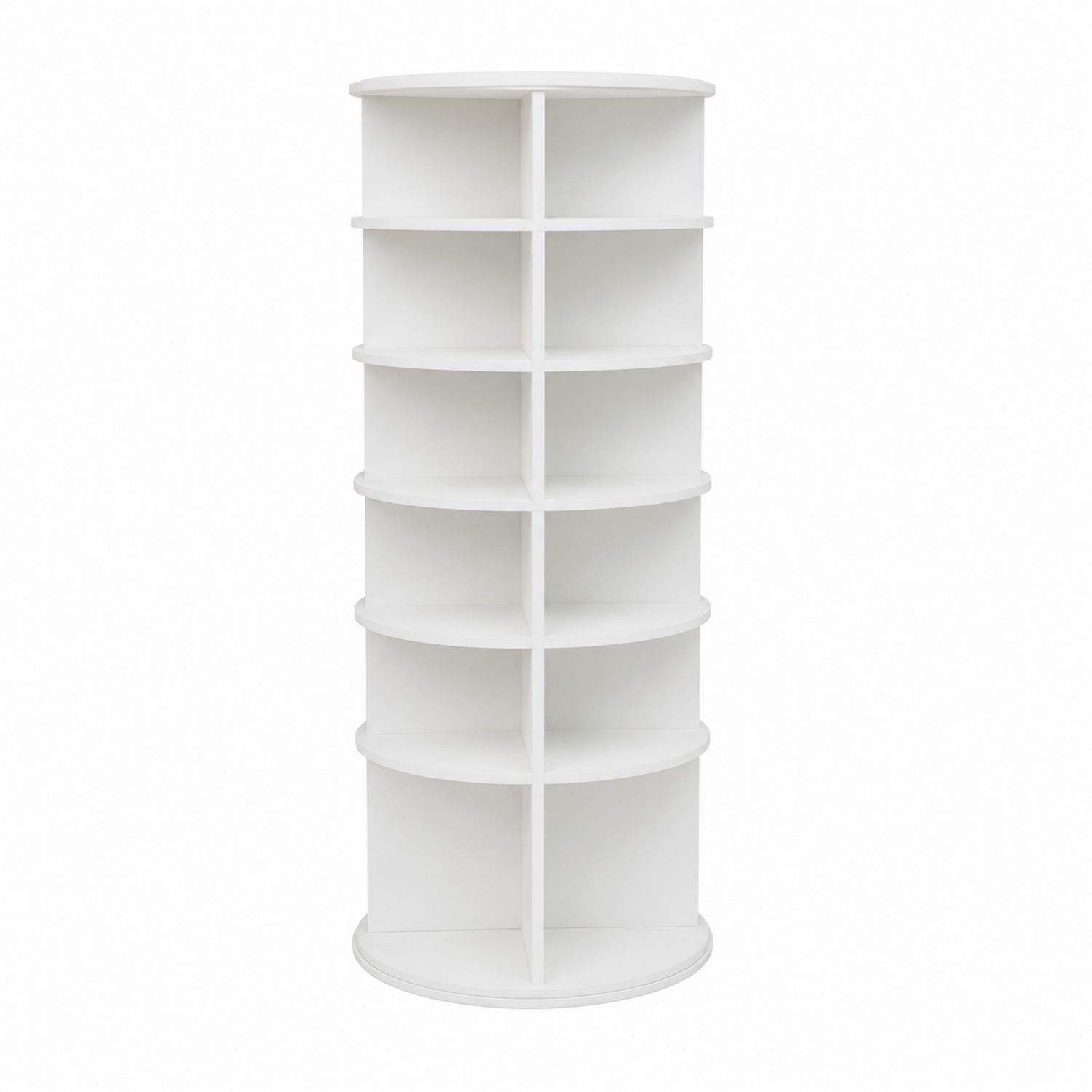 Biały obrotowy regał na buty z płyty MDF 150 cm